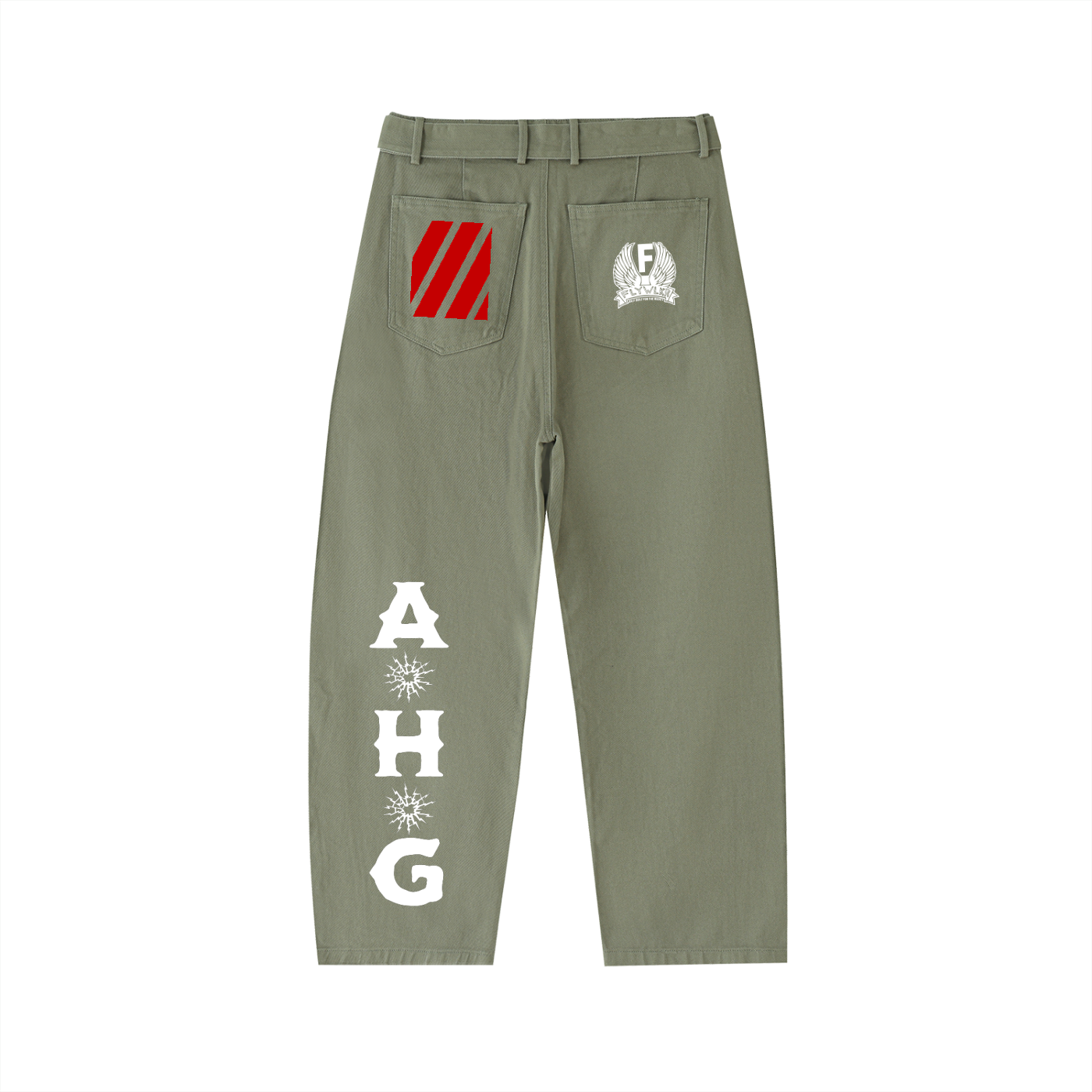 FLYWLKR "T.S.L.N.O" Twisted-Seam Belted Curved-Blade Pants