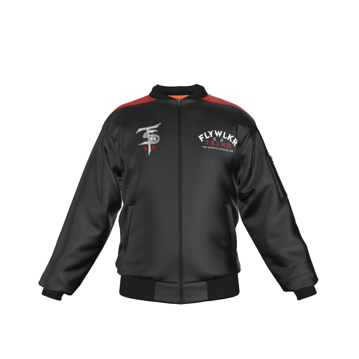 FLYWLKR "T.S.L.N.O" Men's Bomber Jacket With Sleeve Pocket