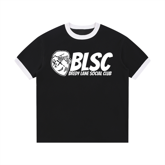 FLYWLKR "BREDY LANE SOCIAL CLUB" Contrast Edge Ribbed Crewneck T-Shirt