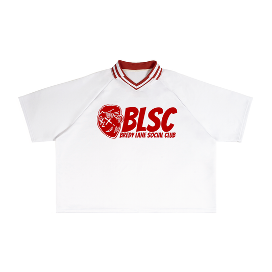 BREDY LANE SOCIAL CLUB Contrast Lapel Collar Boxy T-Shirt