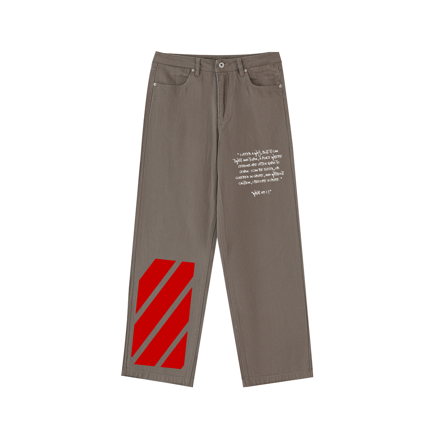FLYWLKR "T.S.L.N.O" Heavyweight Cotton Straight-Leg Pants