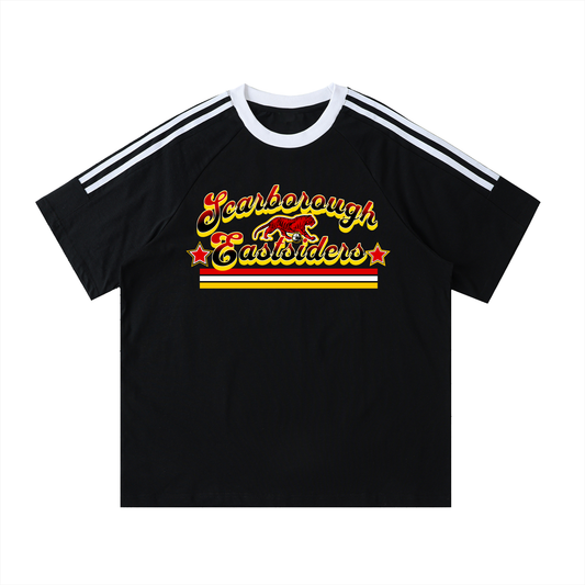 FLYWLKR X EASTSIDERS SC Contrast Tape Crewneck Cotton T-Shirt