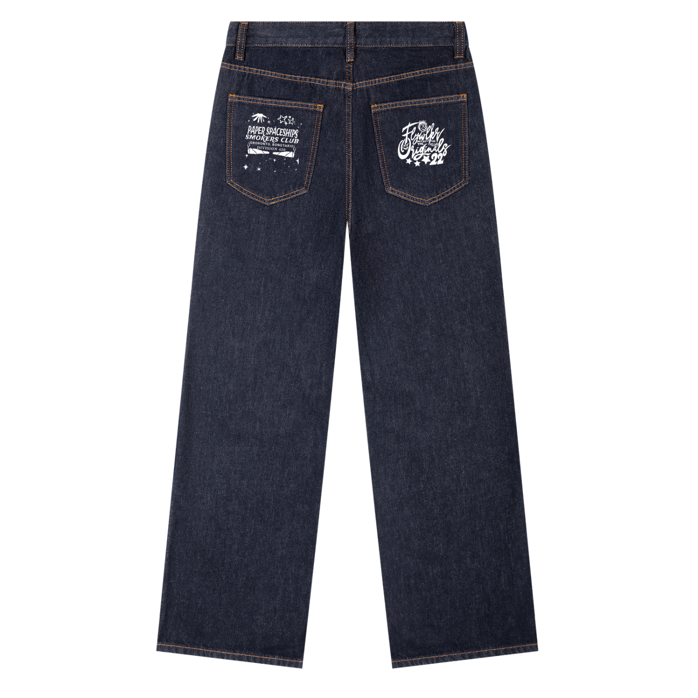 FLYWLKR "PAPER SPACESHIPS" Heavyweight Straight Leg Denim Jeans