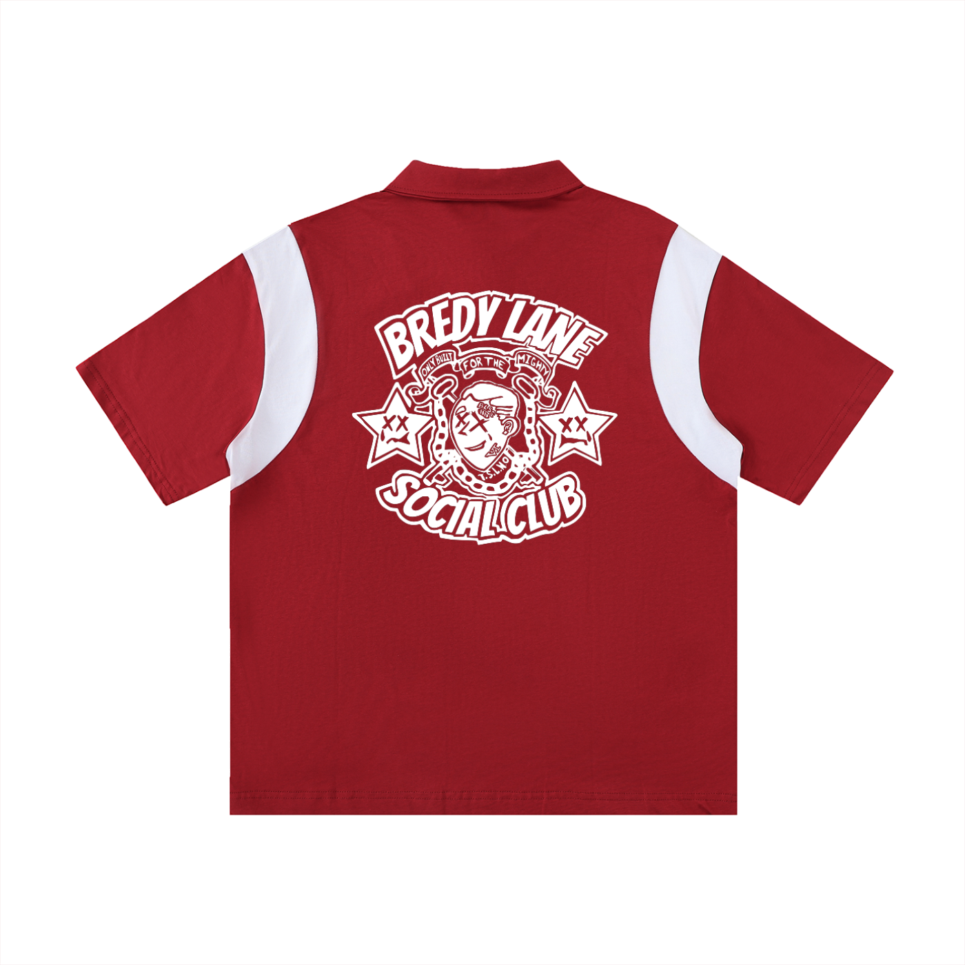 FLYWLKR "BREDY LANE SOCIAL CLUB" Contrast Panel Cotton Polo Shirt