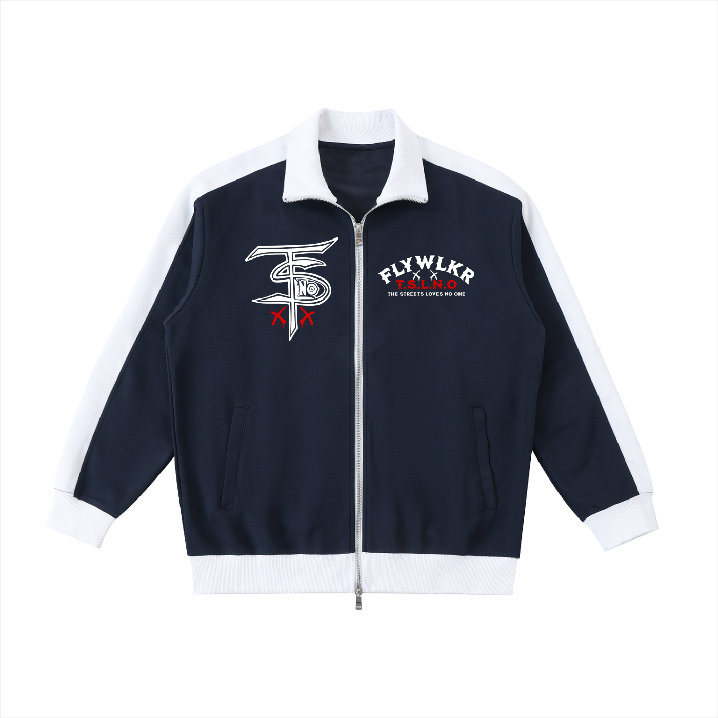 FLYWLKR "T.S.L.N.O" Contrast Trim Stand Collar Jacket