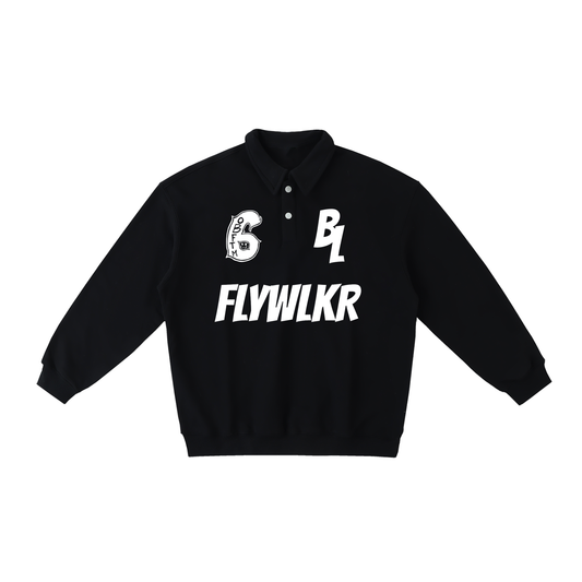 FLYWLKR "BREDY LANE SOCIAL CLUB" Heavyweight Polo-Collar Sweatshirt