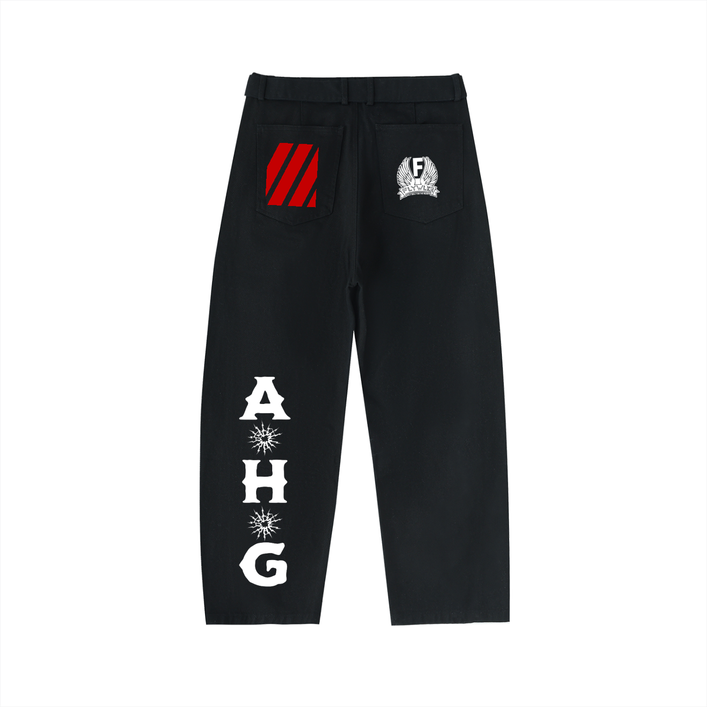 FLYWLKR "T.S.L.N.O" Twisted-Seam Belted Curved-Blade Pants