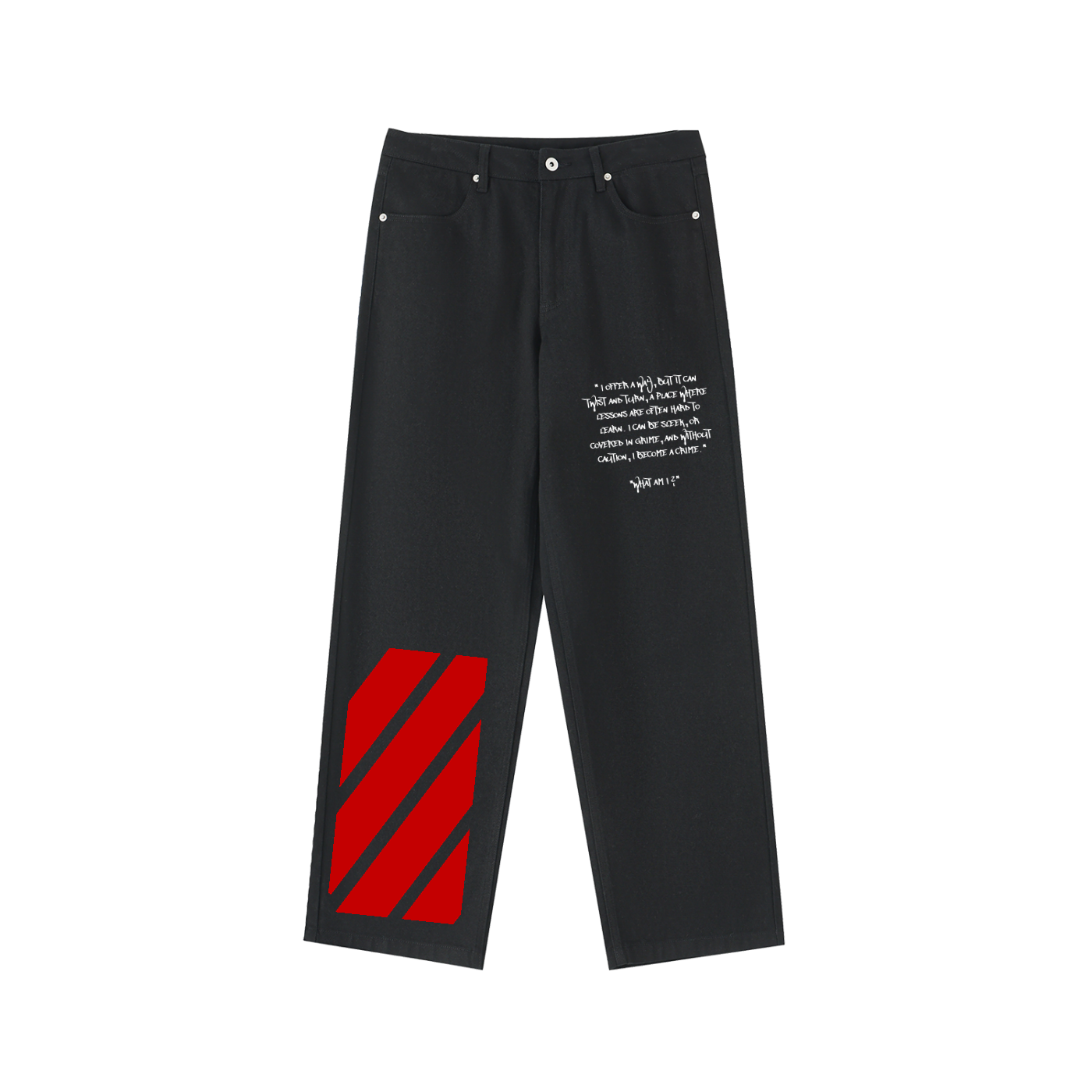 FLYWLKR "T.S.L.N.O" Heavyweight Cotton Straight-Leg Pants
