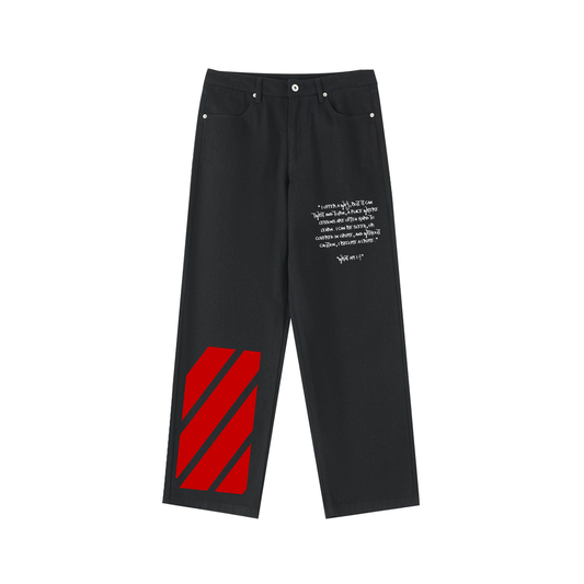 FLYWLKR "T.S.L.N.O" Heavyweight Cotton Straight-Leg Pants