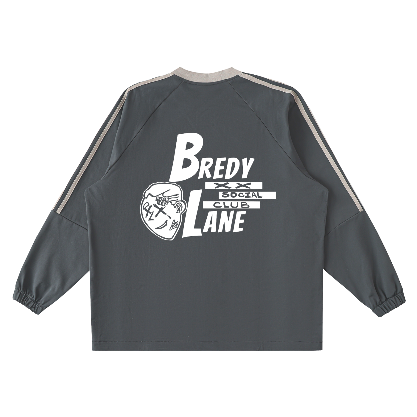 FLYWLKR "BREDY LANE SOCIAL CLUB" Color-Block V-Neck Long-Sleeve T-Shirt