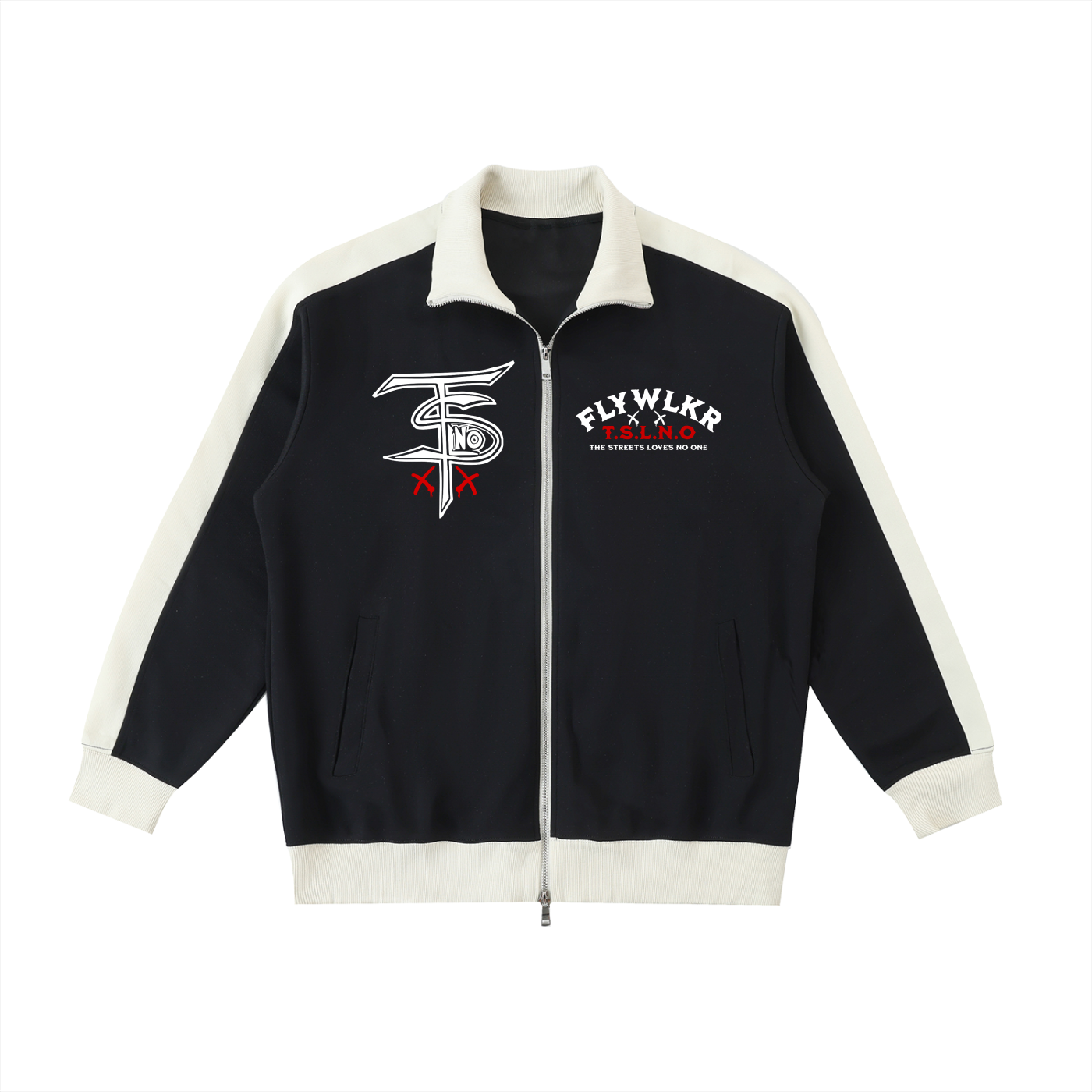 FLYWLKR "T.S.L.N.O" Contrast Trim Stand Collar Jacket