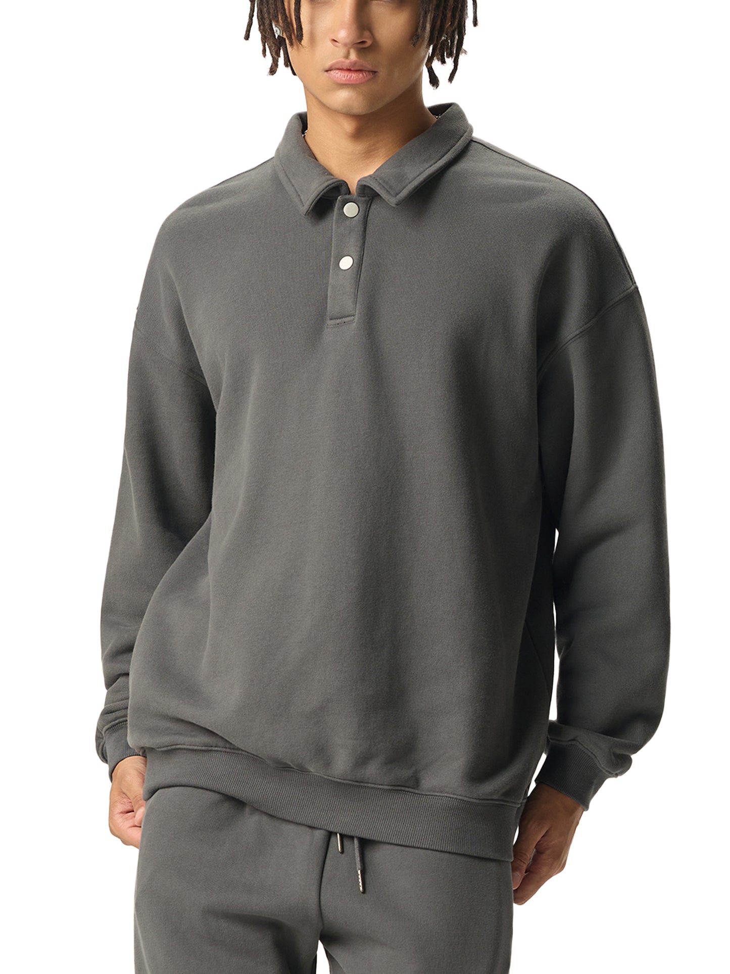 FLYWLKR "BREDY LANE SOCIAL CLUB" Heavyweight Polo-Collar Sweatshirt