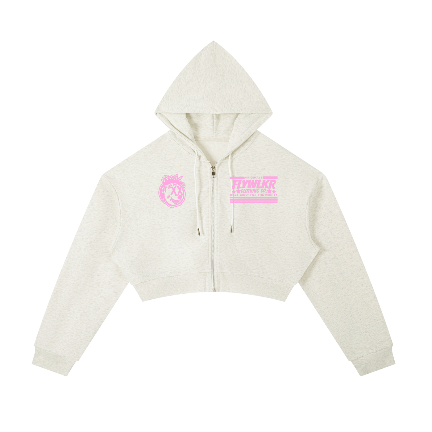 FLYWLKR "ORIGINALS" Essential Cropped Zip-Up Hoodie