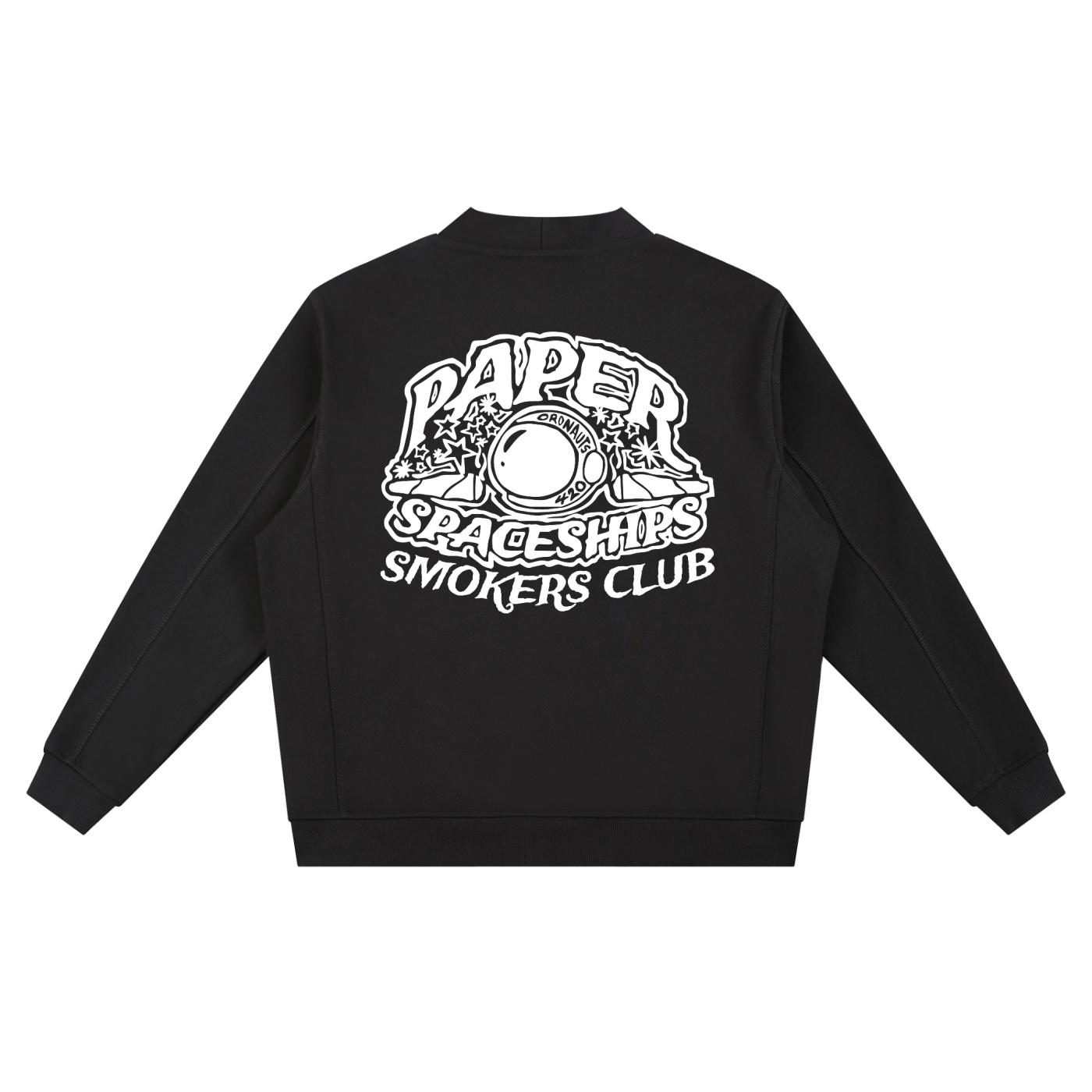 FLYWLKR "PAPER SPACESHIPS SMOKERS CLUB" Essential Heavyweight Sweat Cardigan