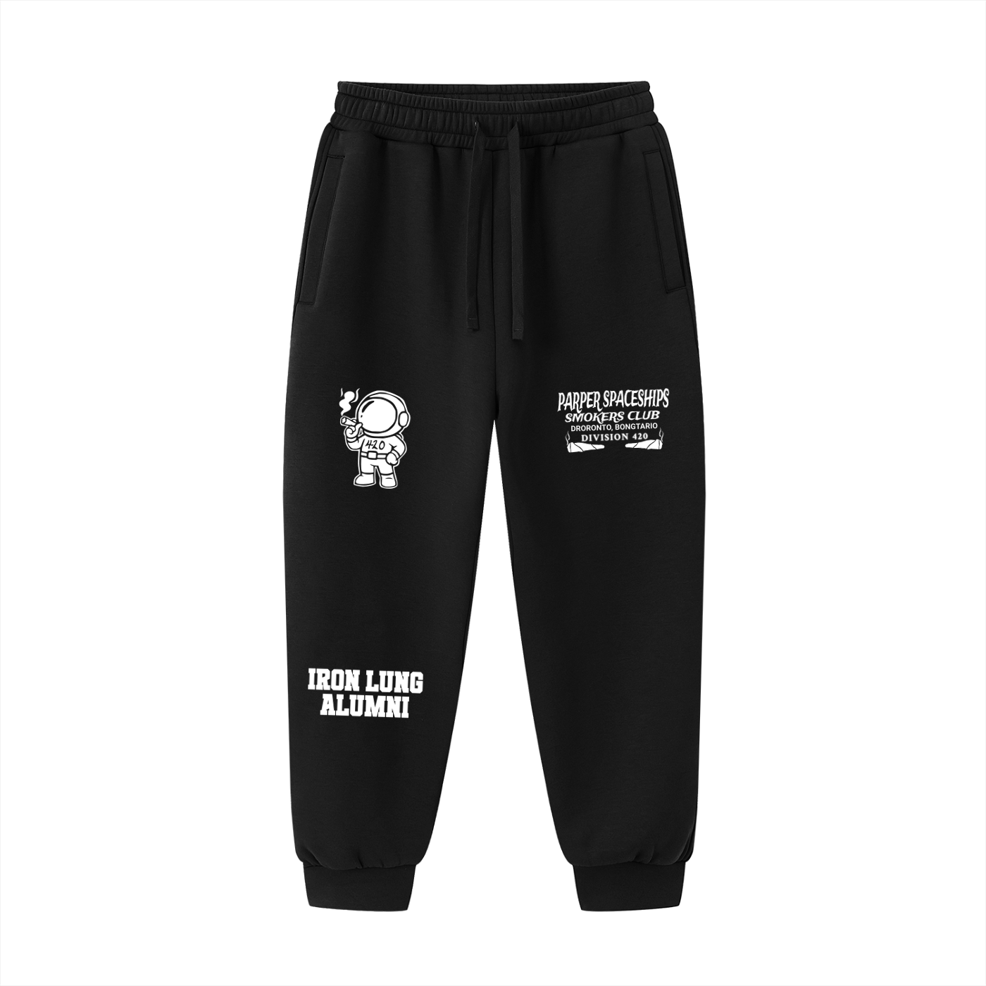 FLYWLKR "PAPER SPACESHIPS SMOKERS CLUB" Essential Drawstring Jogged Sweatpants