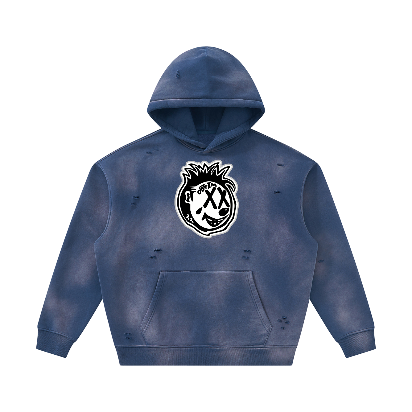 FLYWLKR ORIGINALS Unisex Sunfade Frayed Fleece Hoodie