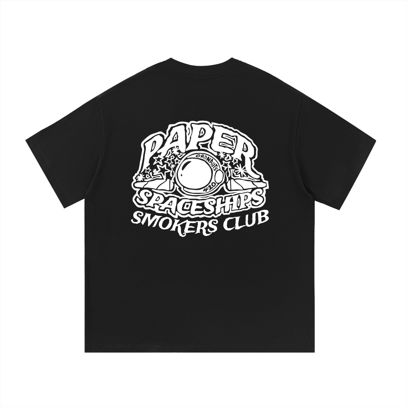 FLYWLKR "PAPER SPACESHIPS SMOKERS CLUB " Essential Cotton T-Shirt