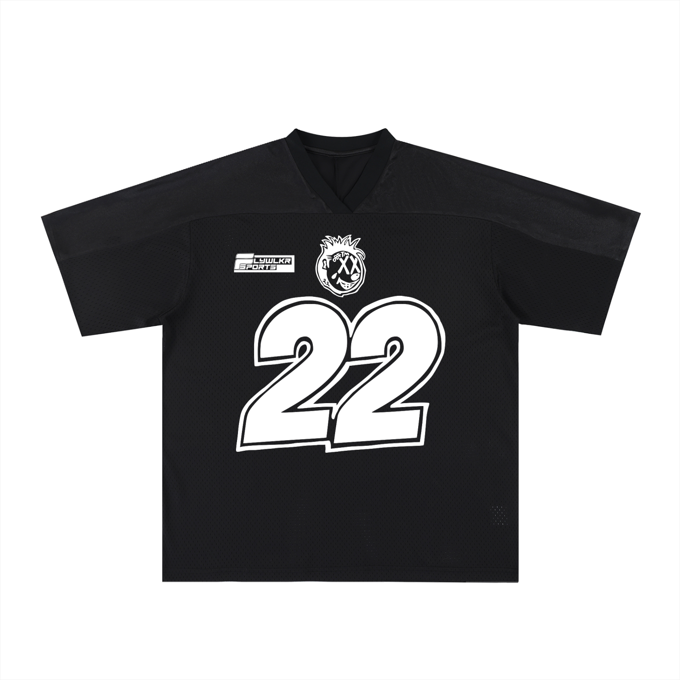 FLYWLKR "ORIGINALS" Oversized Mesh V-Neck Soccer Jersey