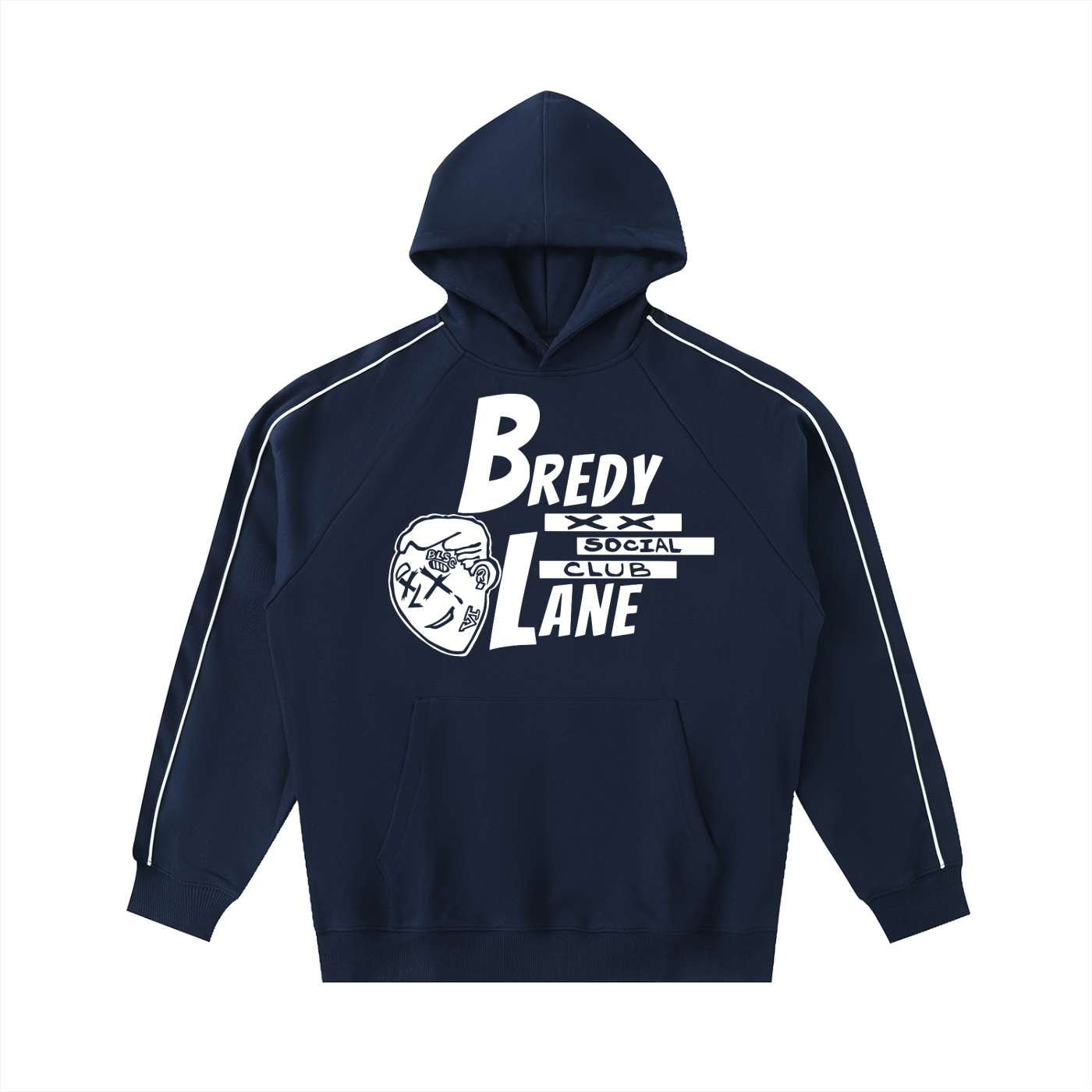 BREDY LANE SOCIAL CLUB Contrast Piping Raglan Hoodie