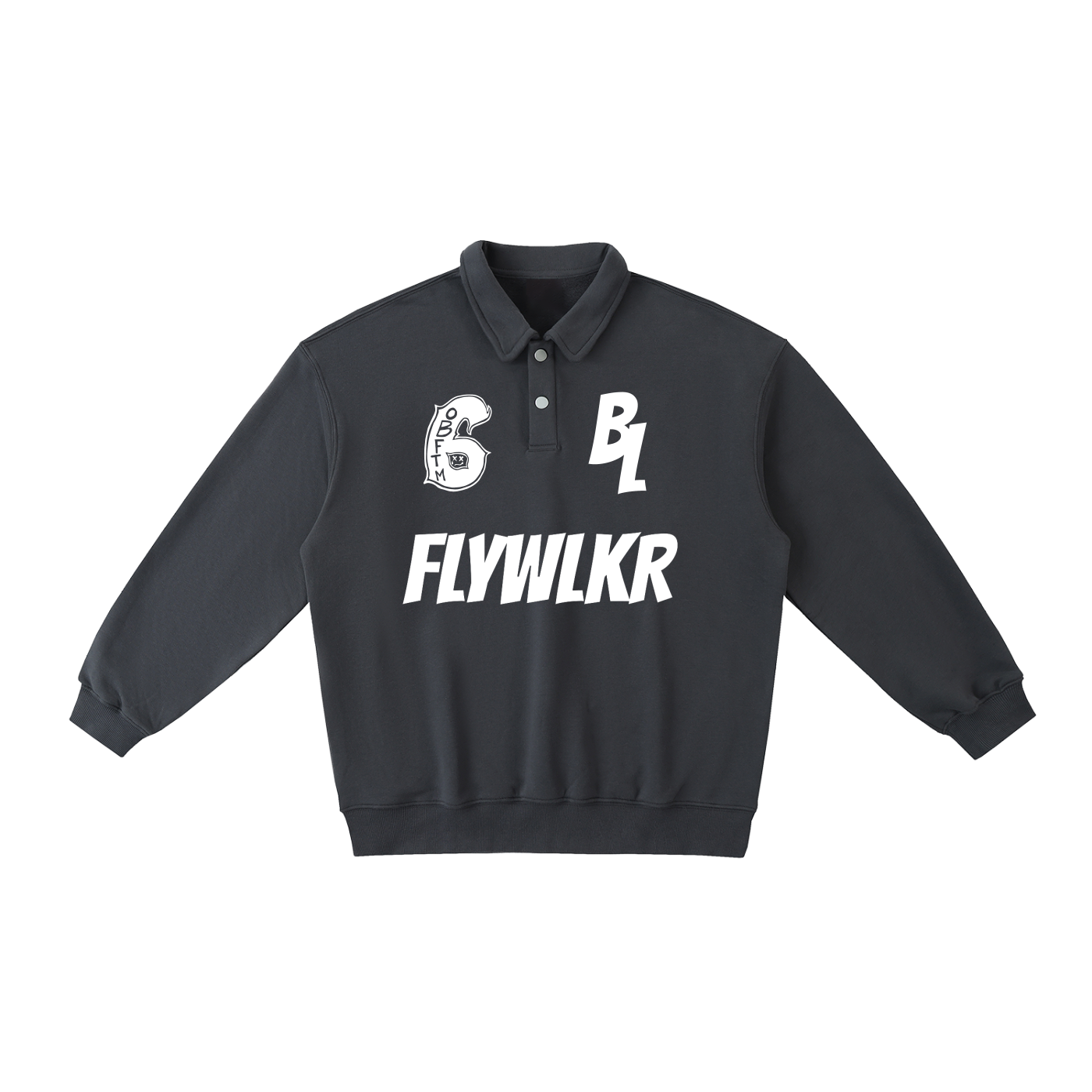 FLYWLKR "BREDY LANE SOCIAL CLUB" Heavyweight Polo-Collar Sweatshirt