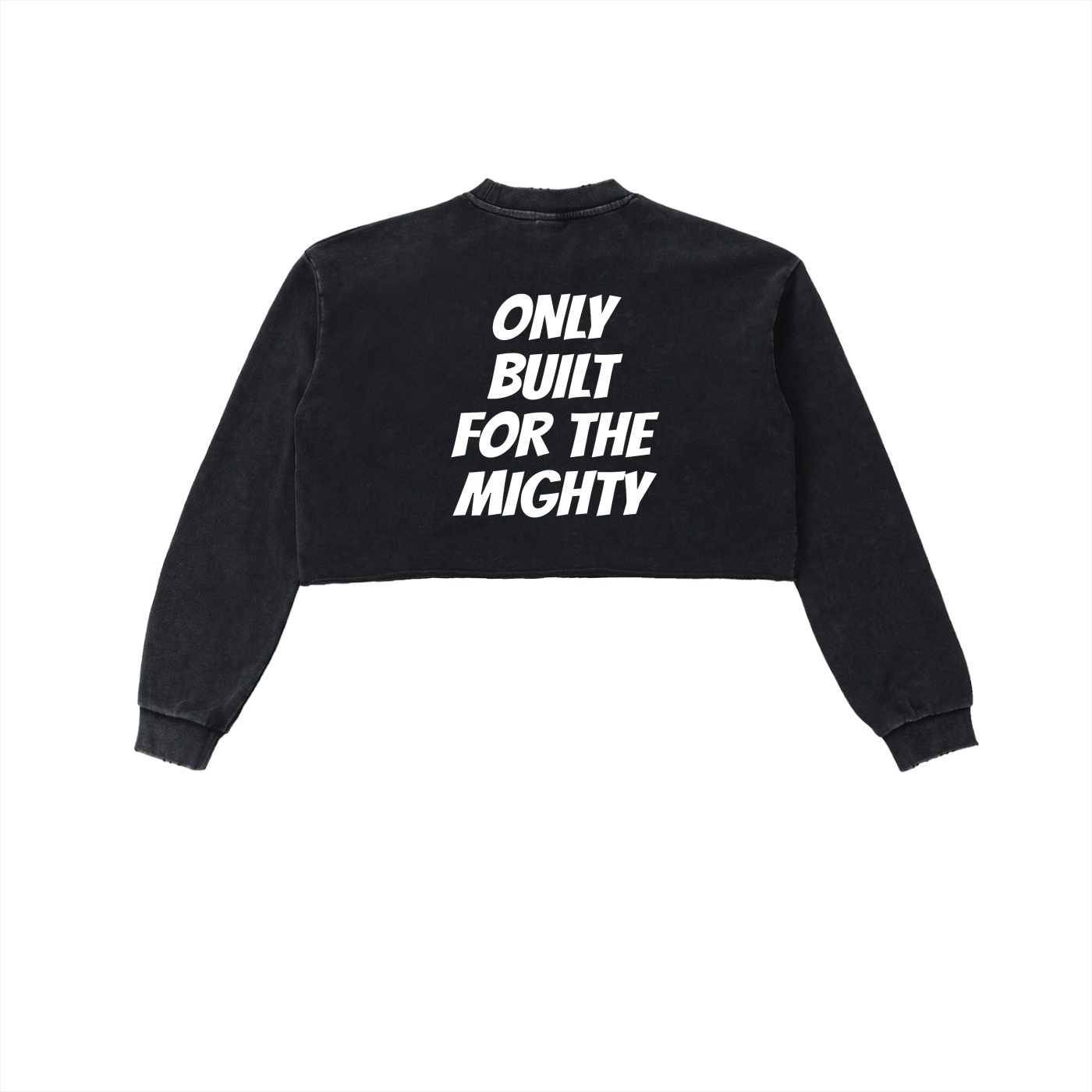 FLYWLKR "BREDY LANE SOCIAL CLUB" Snow Washed Raw Edge Cropped Sweatshirt