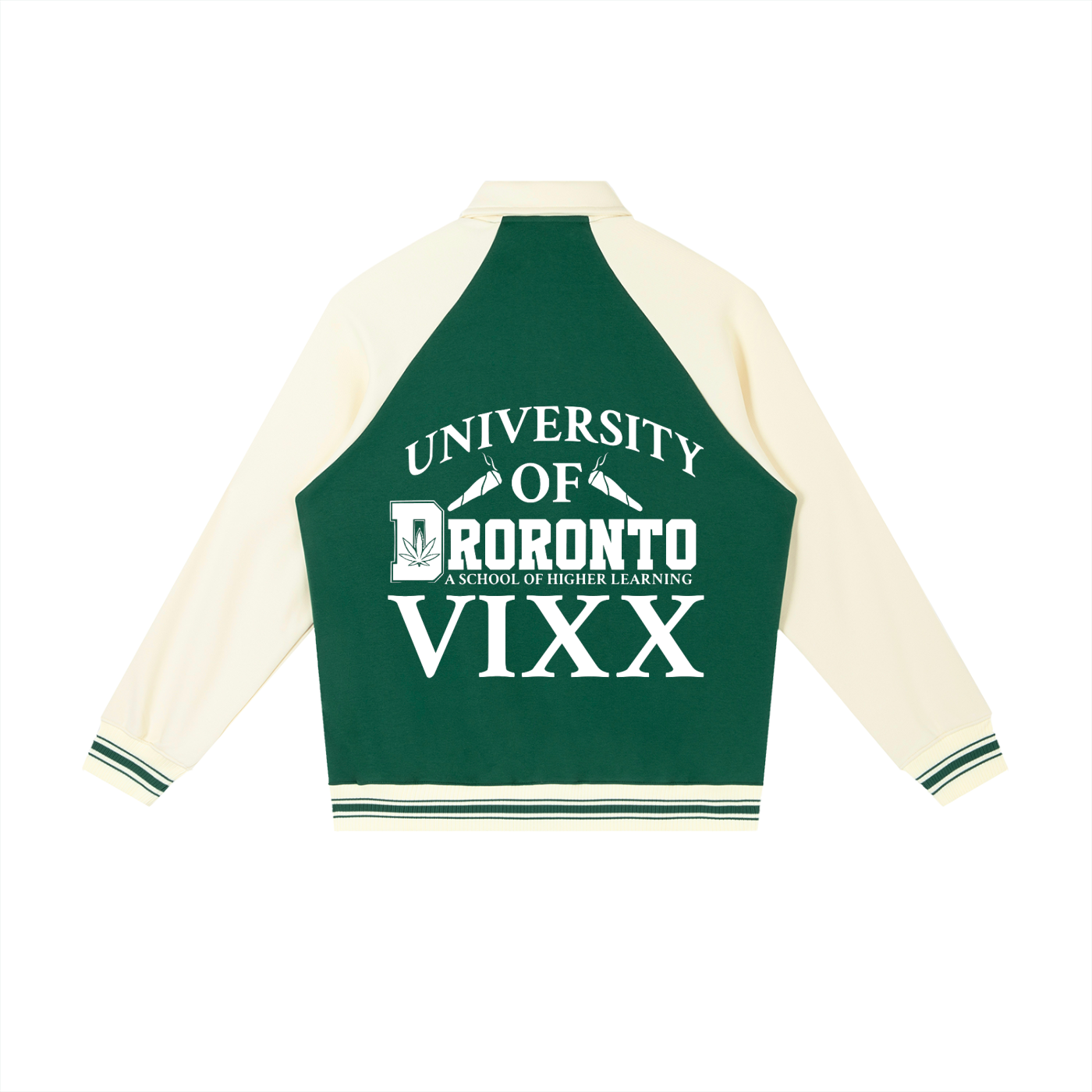 FLYWLKR "THE HIGH CLASS" Contrast Raglan Sleeve Baseball Jacket