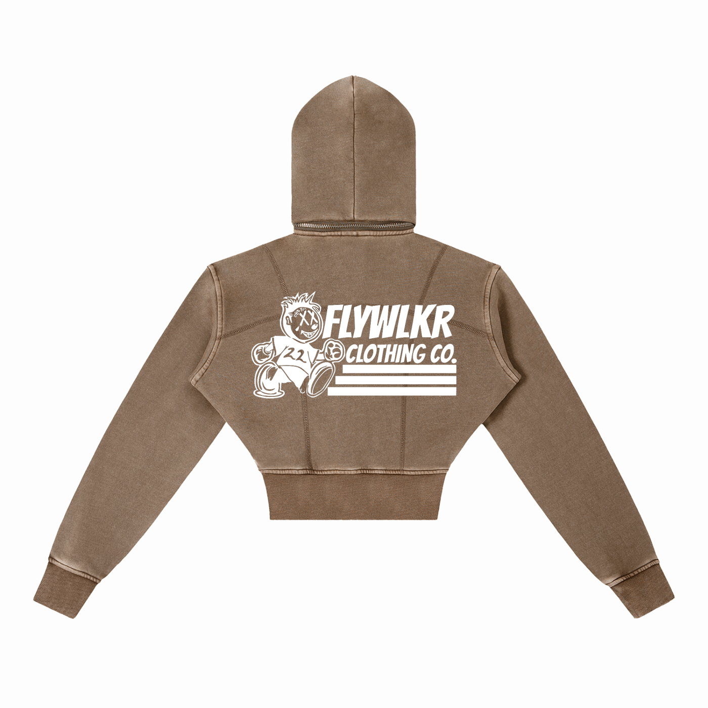 FLYWLKR "ORIGINALS" Vintage Washed Cropped Fleece Hoodie