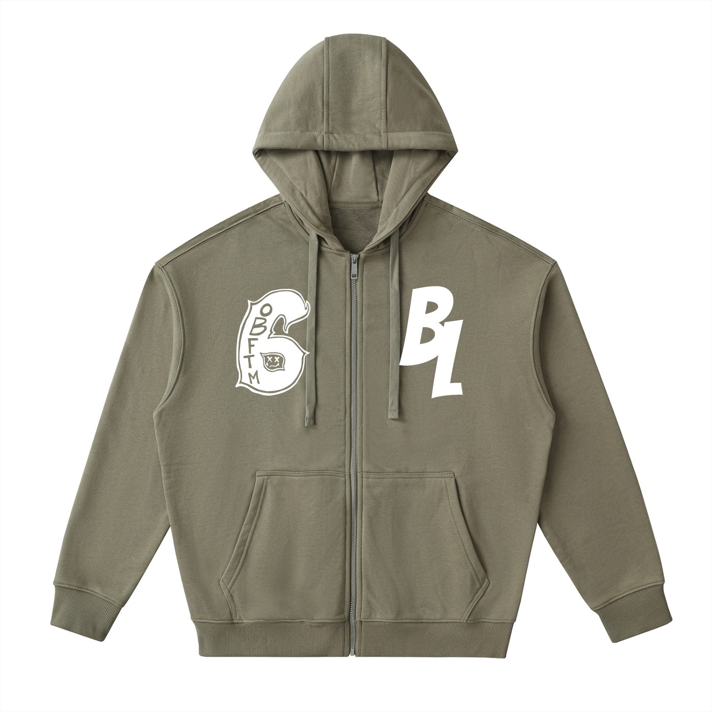 FLYWLKR "BREDY LANE SOCIAL CLUB" Drop-Shoulder Zip Up Hoodie