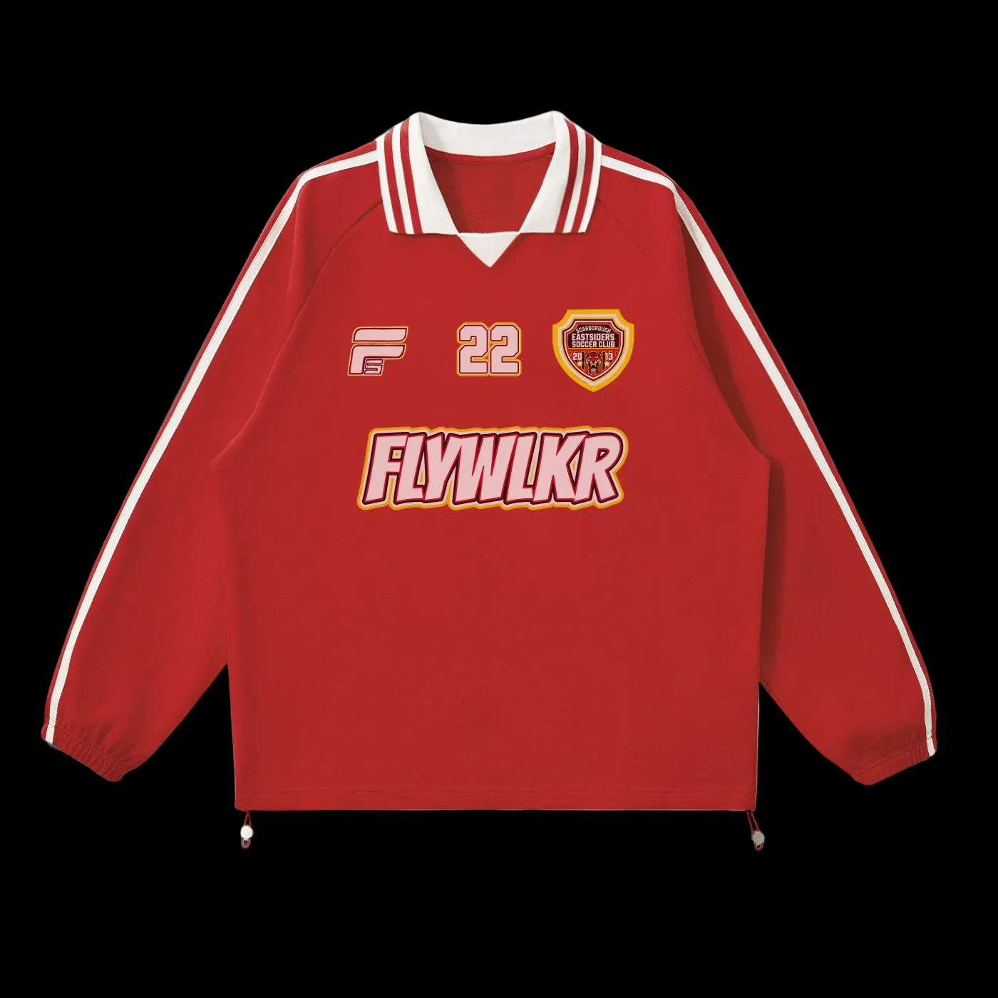 FLYWKR X EASTSIDERS SC Contrast Striped Lapel Collar Sweatshirt