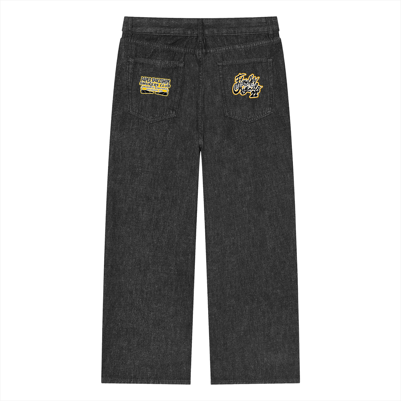 FLYWLKR "PAPER SPACESHIPS" Unisex Vintage Wash Straight Leg Jeans