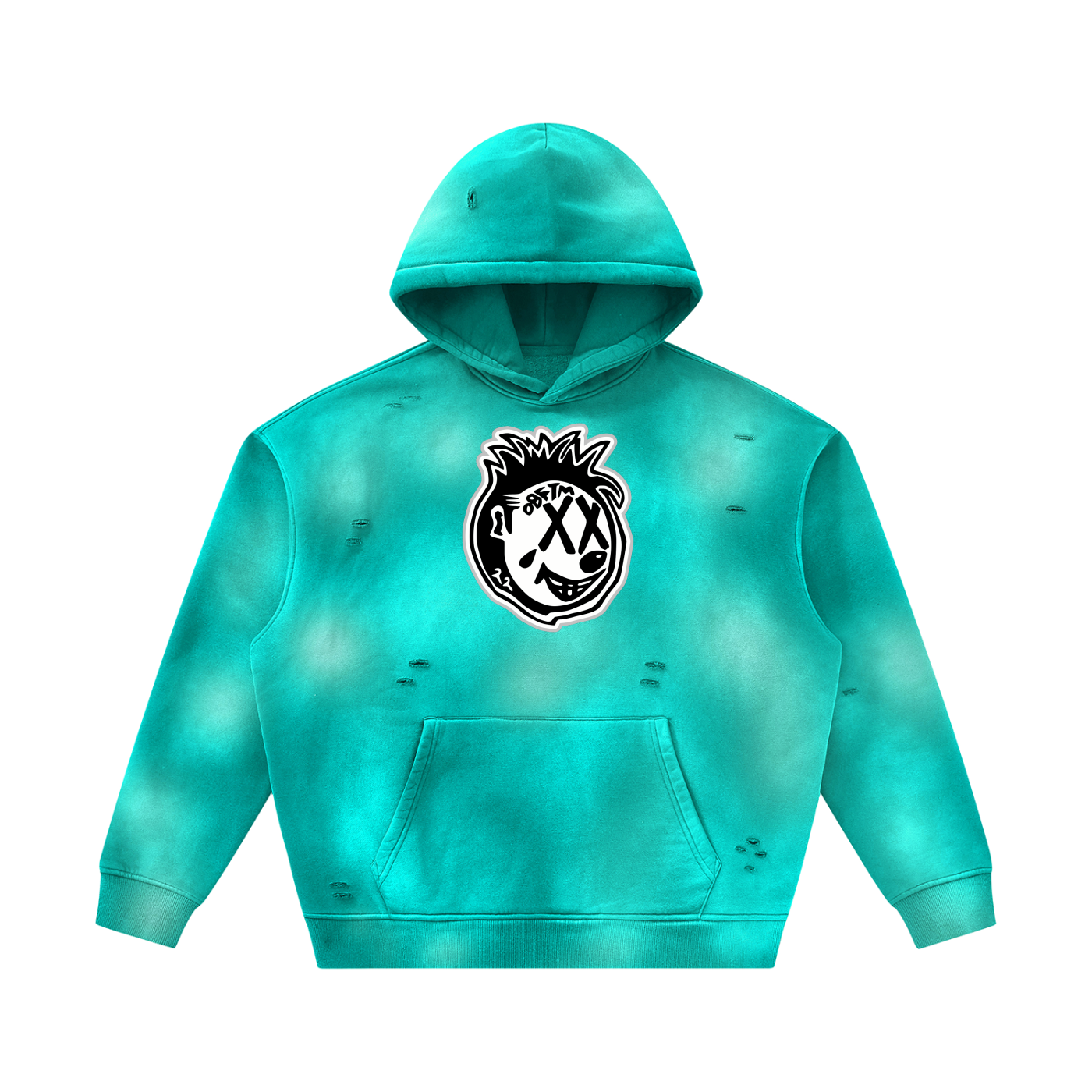 FLYWLKR ORIGINALS Unisex Sunfade Frayed Fleece Hoodie