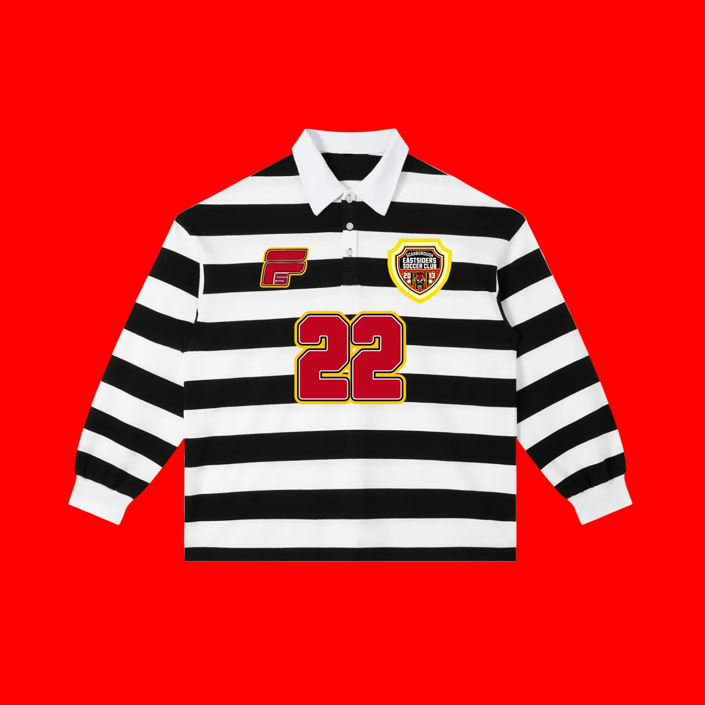 FLYWLKR X EASTSIDERS SC Color Block Stripe Polo Shirt
