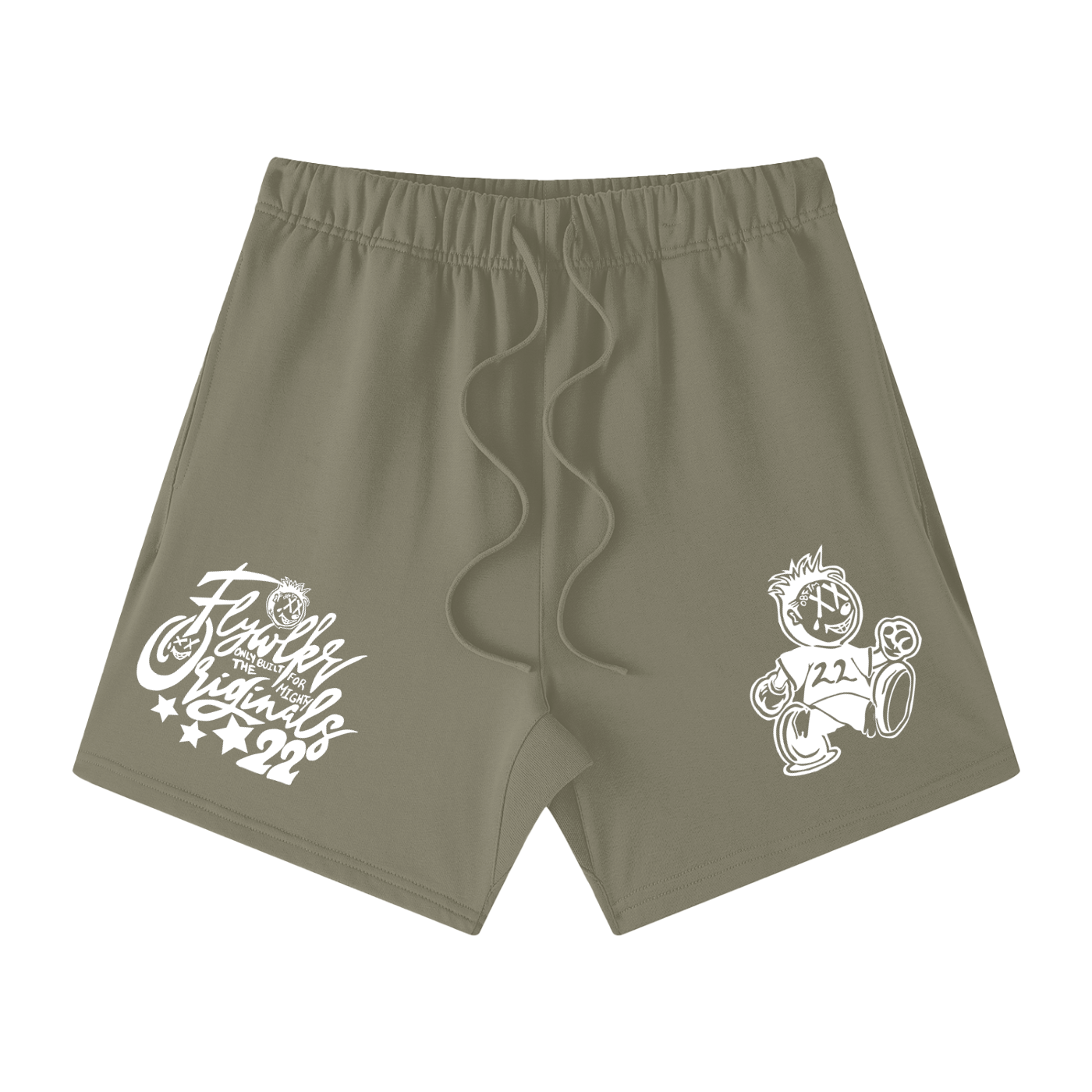 FLYWLKR "ORIGINALS" Unisex Earth Tone Loose Fit Cotton Shorts