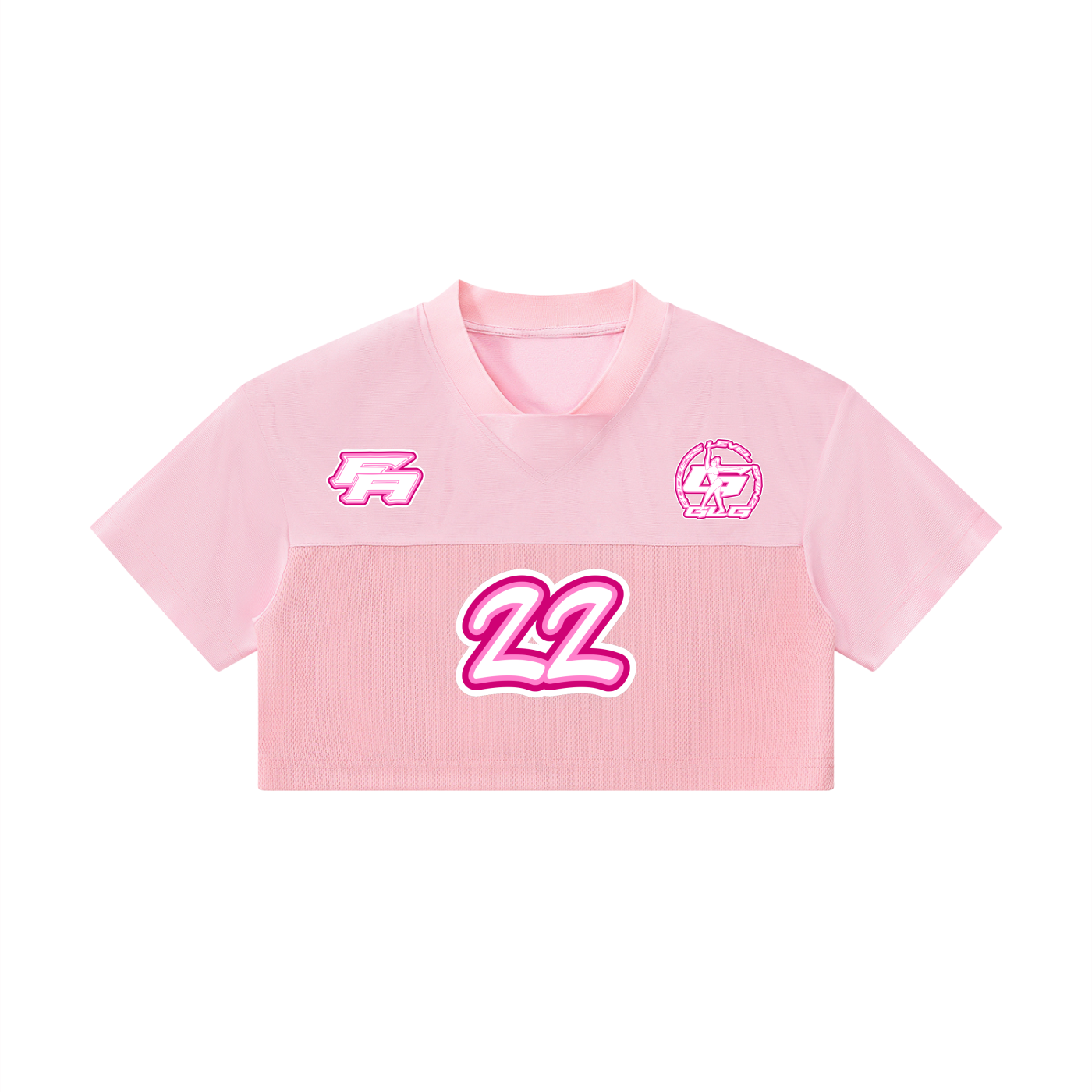 FLYWLKR "ATHLETICS" Women’s Cropped Paneled V-Neck Jersey