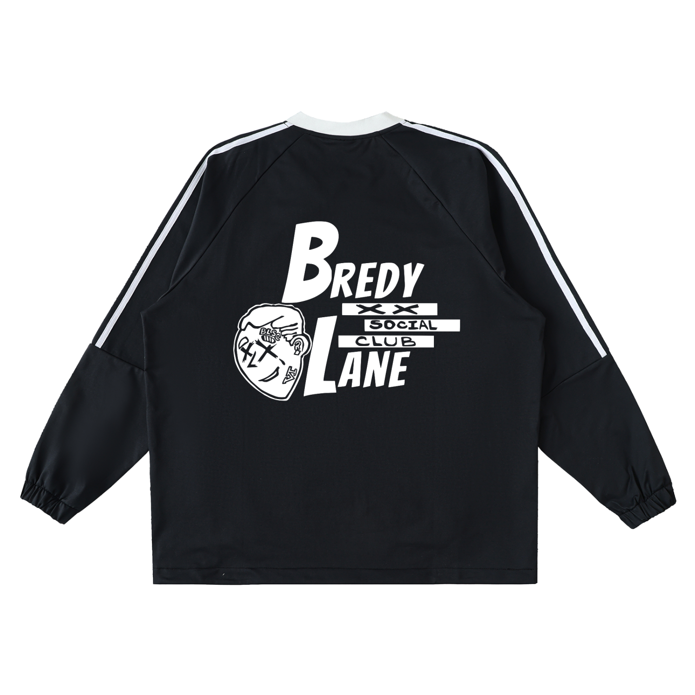 FLYWLKR "BREDY LANE SOCIAL CLUB" Color-Block V-Neck Long-Sleeve T-Shirt
