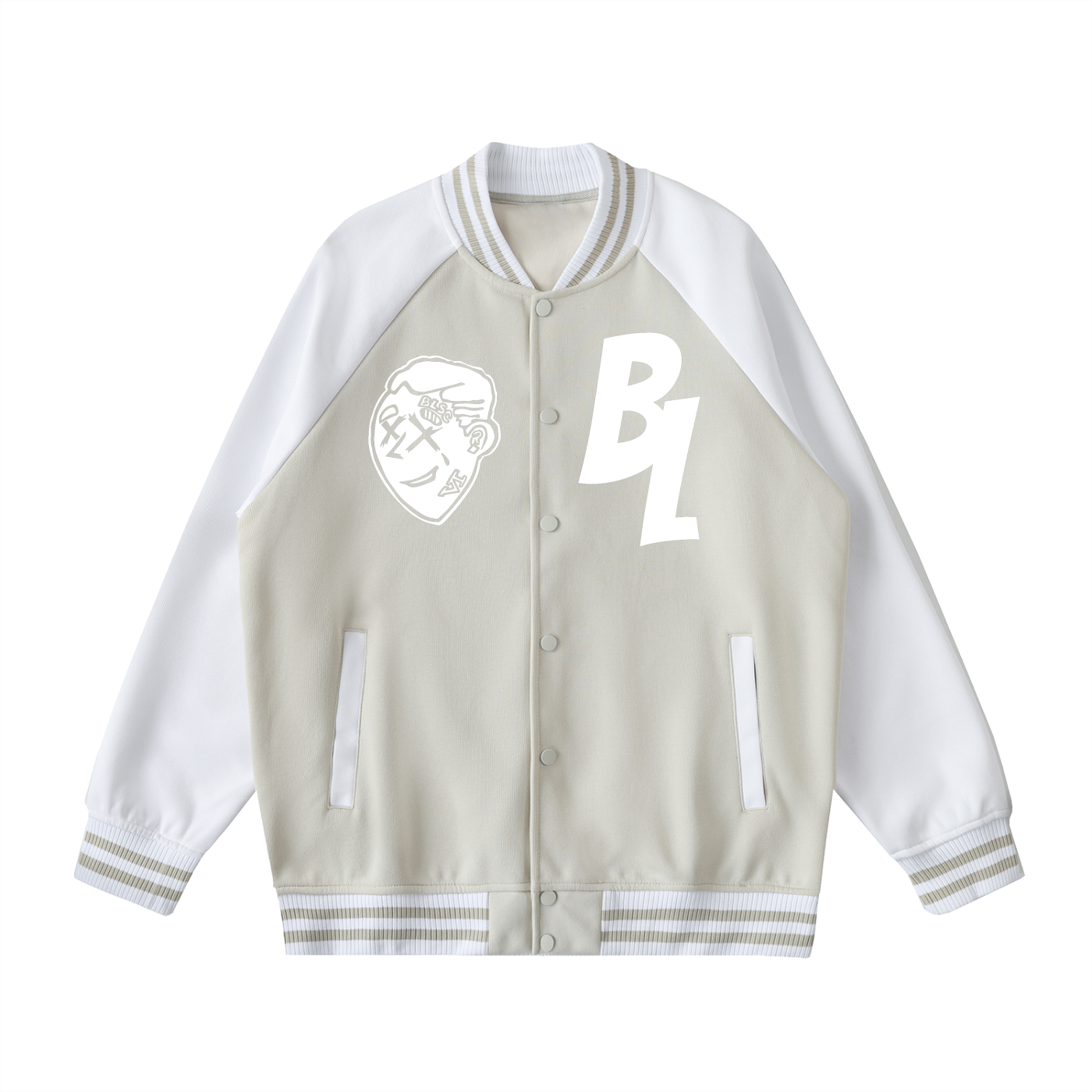 FLYWLKR "BREDY LANE SOCIAL CLUB" Two Tone Raglan Sleeve Varsity Jacket