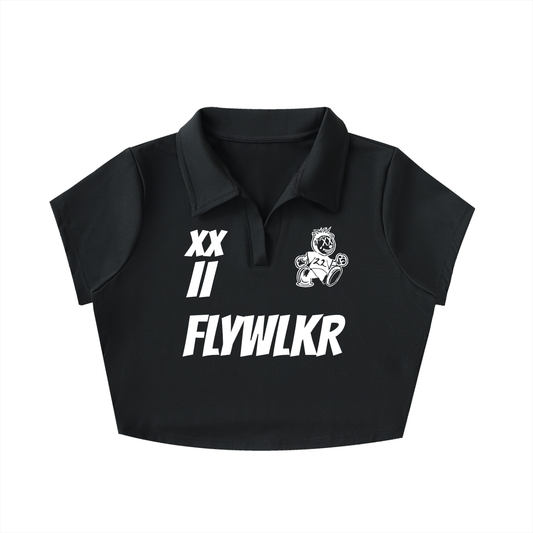 FLYWLKR "ORIGINALS" V-Neck Lapel Crop Top
