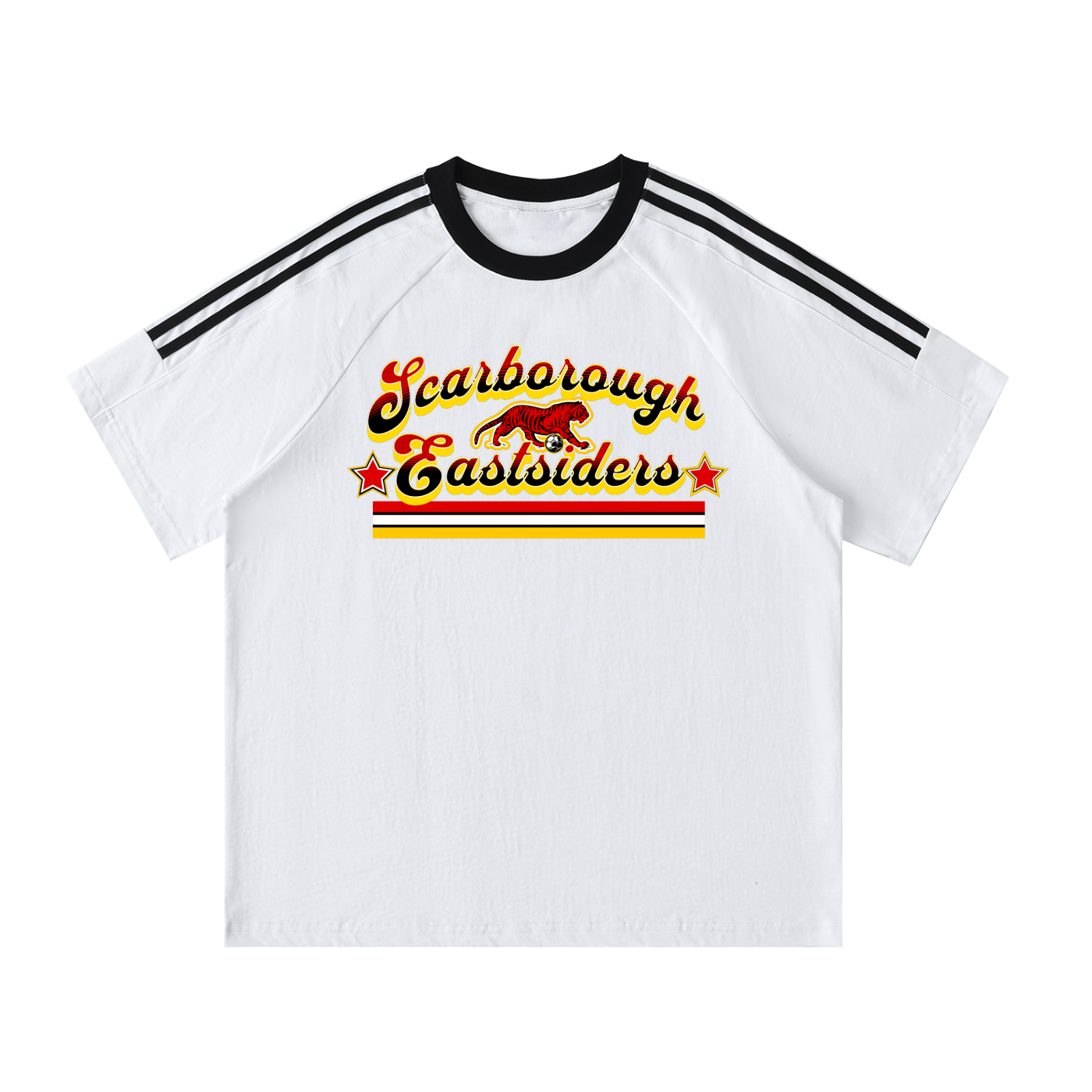 FLYWLKR X EASTSIDERS SC Contrast Tape Crewneck Cotton T-Shirt