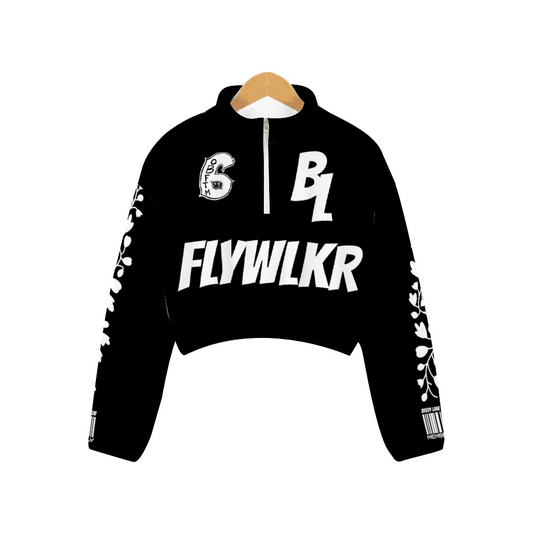 FLYWLKR "BREDY LANE SOCIAL CLUB" Women's Crop Half Zip Jacket