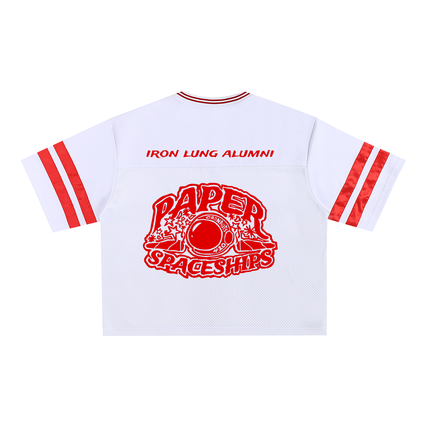 FLYWLKR "PAPER SPACESHIPS SMOKERS CLUB" Taped Mesh Boxy T-Shirt