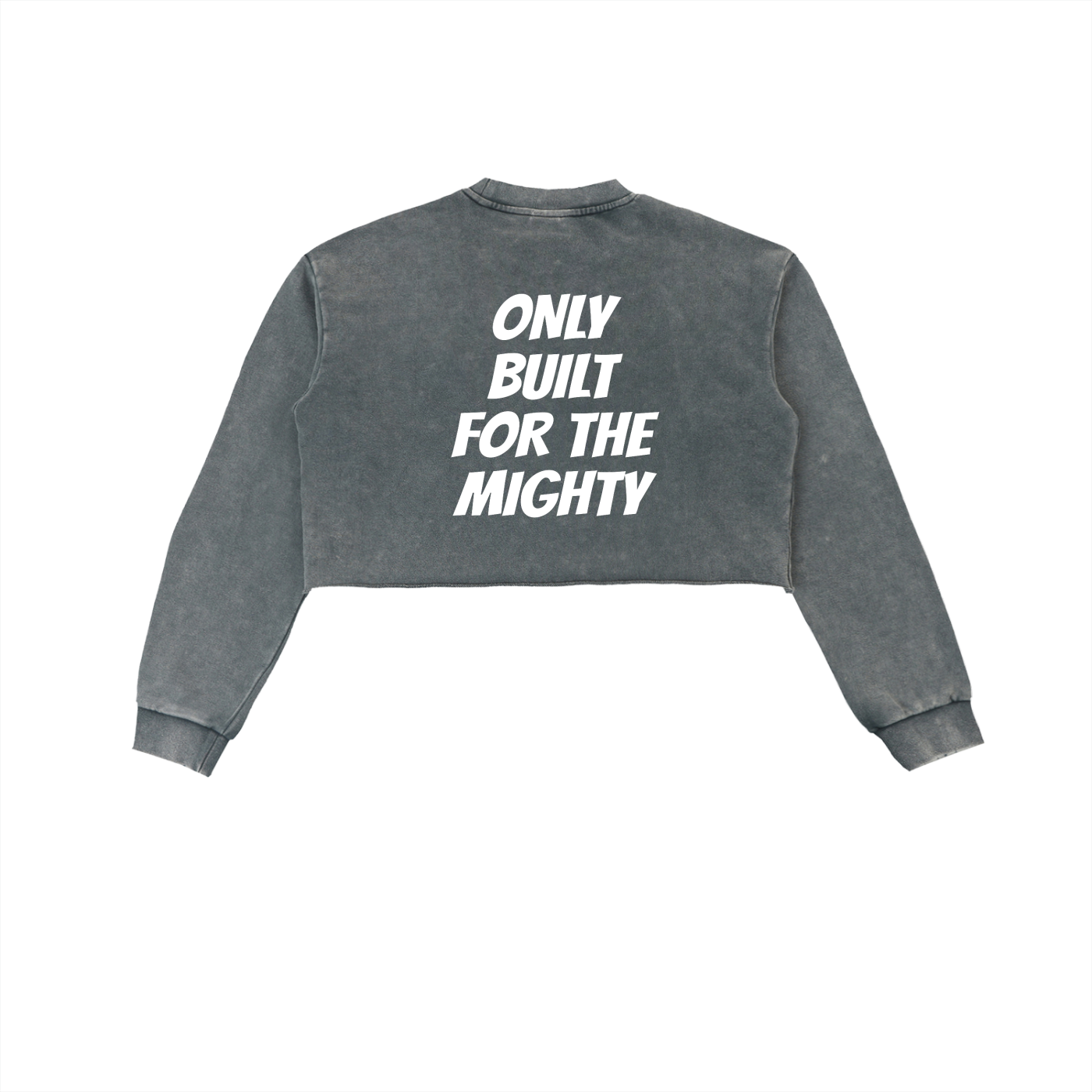 FLYWLKR "BREDY LANE SOCIAL CLUB" Snow Washed Raw Edge Cropped Sweatshirt