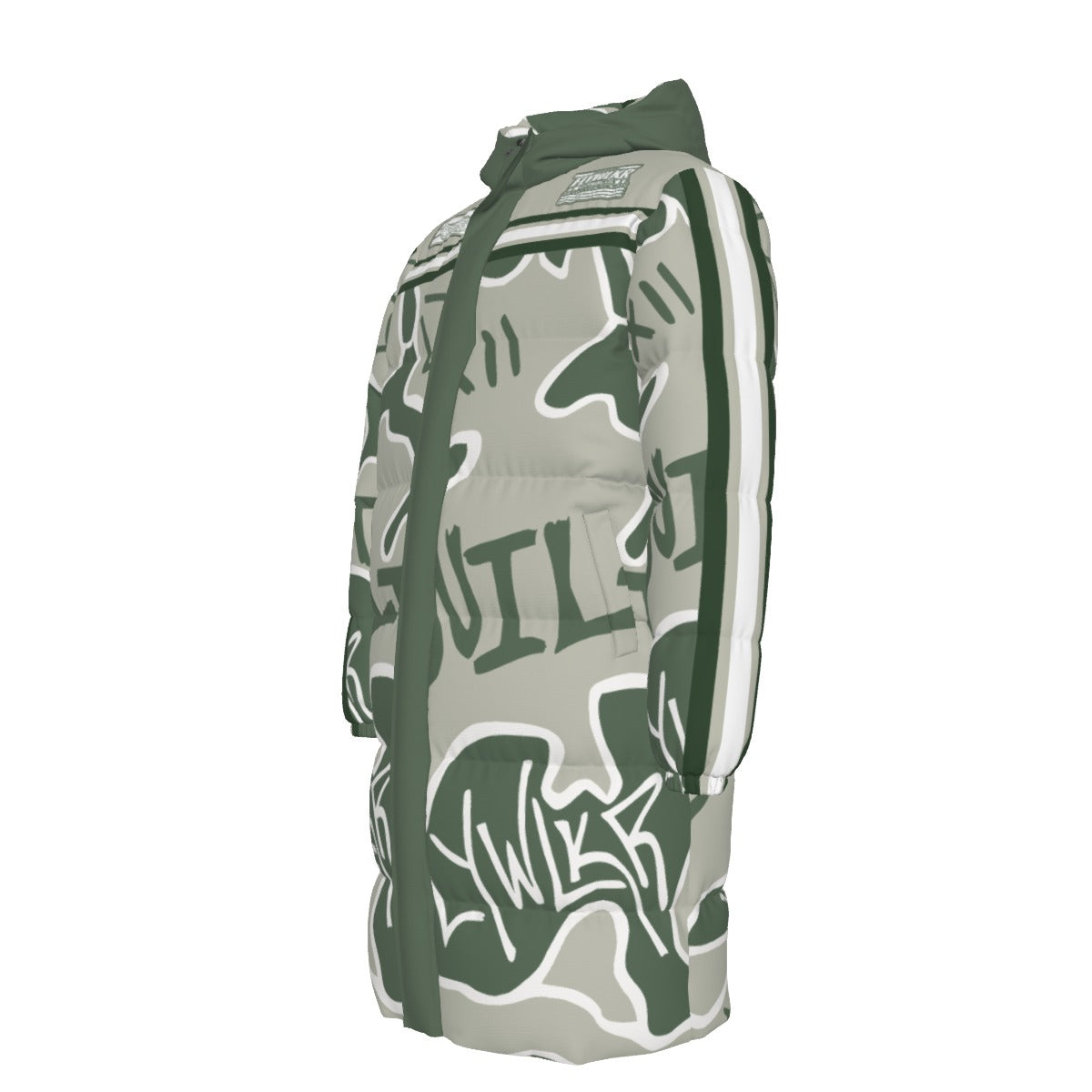 FLYWLKR ORIGINALS CAMOFLY "OLIMOSSCREM" Unisex Long Down Jacket
