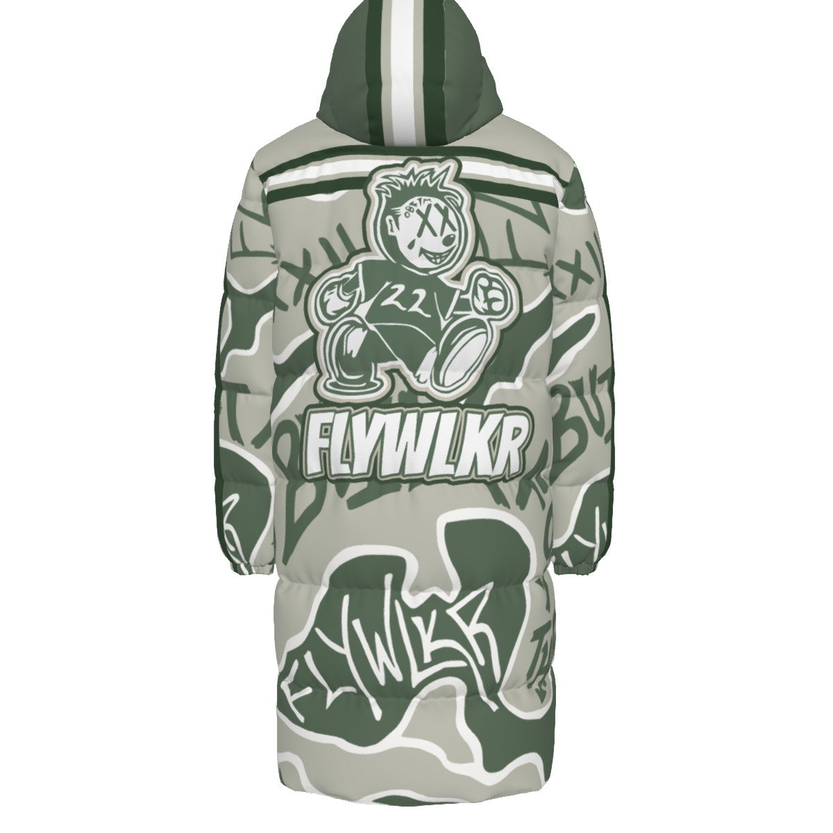 FLYWLKR ORIGINALS CAMOFLY "OLIMOSSCREM" Unisex Long Down Jacket