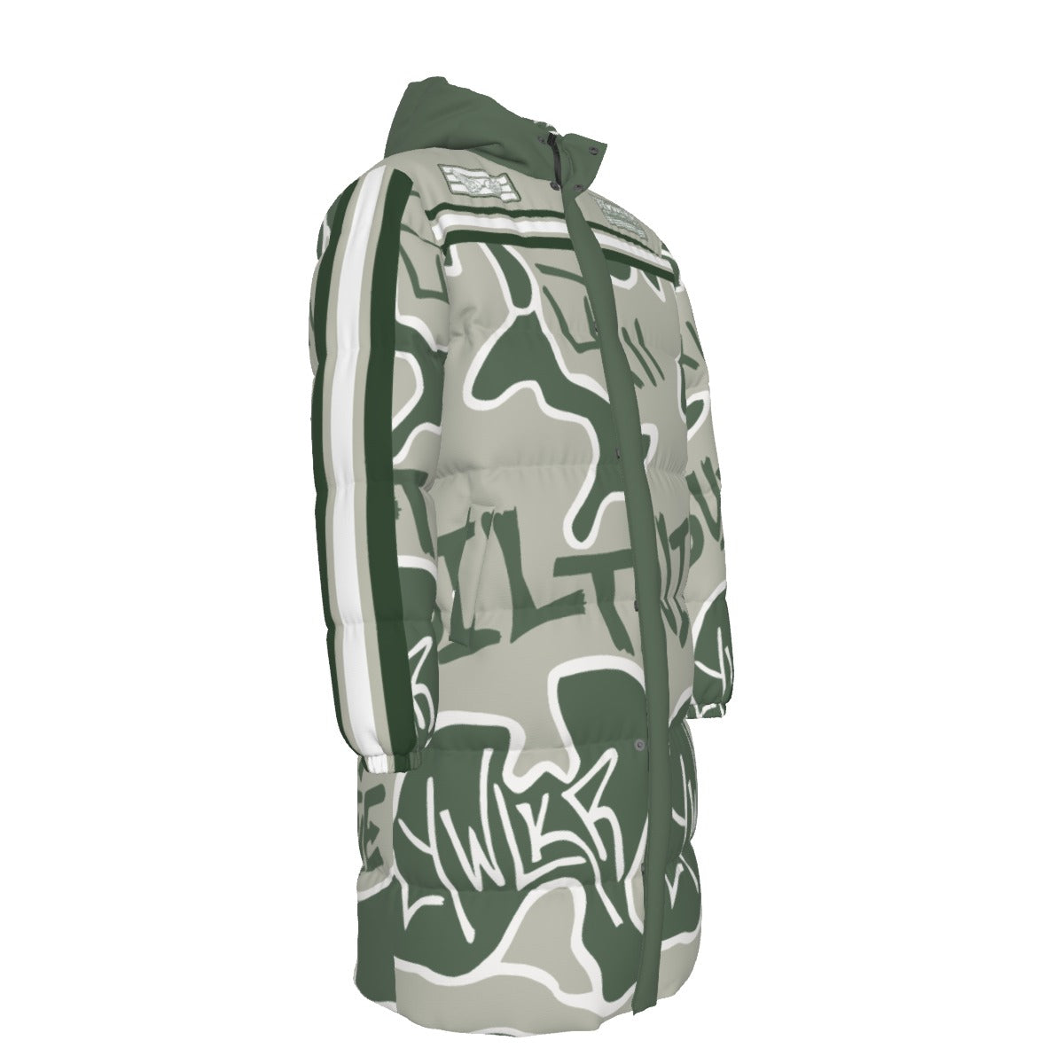 FLYWLKR ORIGINALS CAMOFLY "OLIMOSSCREM" Unisex Long Down Jacket