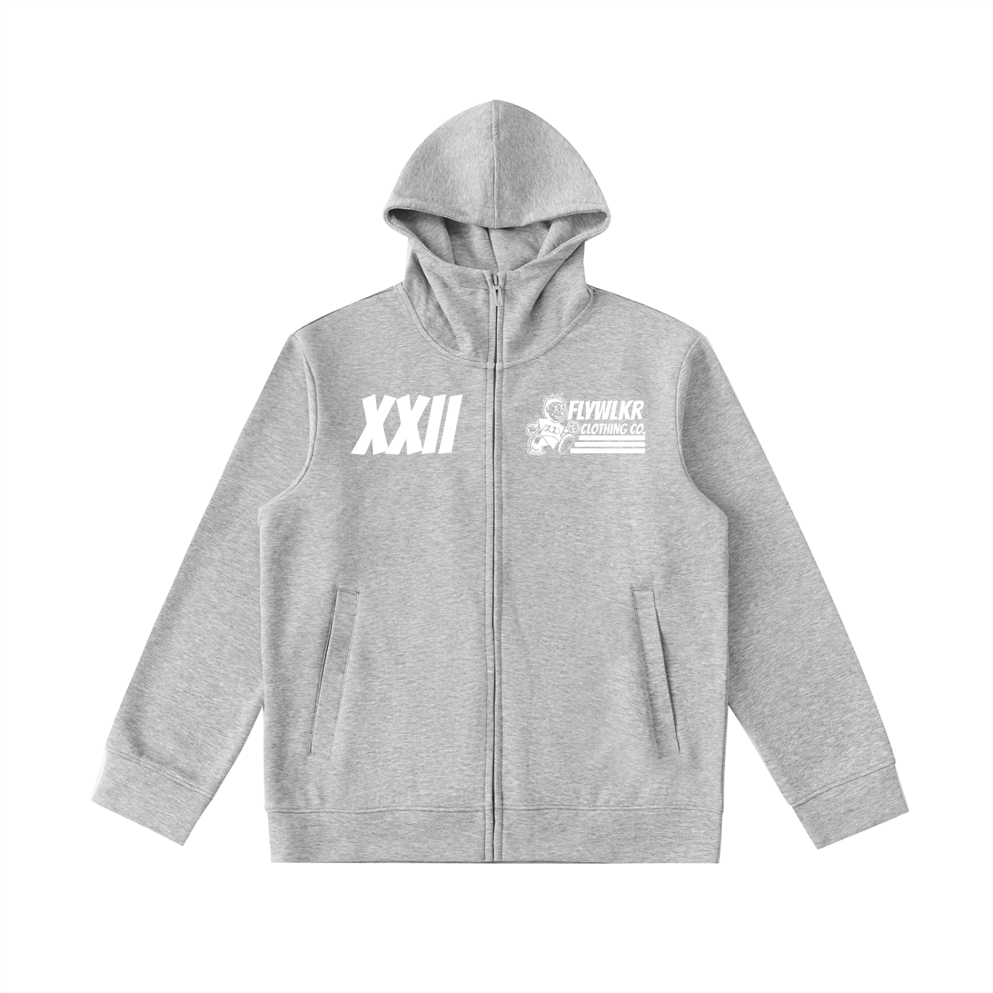 FLYWLKR "ORIGINALS" Essential Heavyweight High Neck  Zip-Up Hoodie