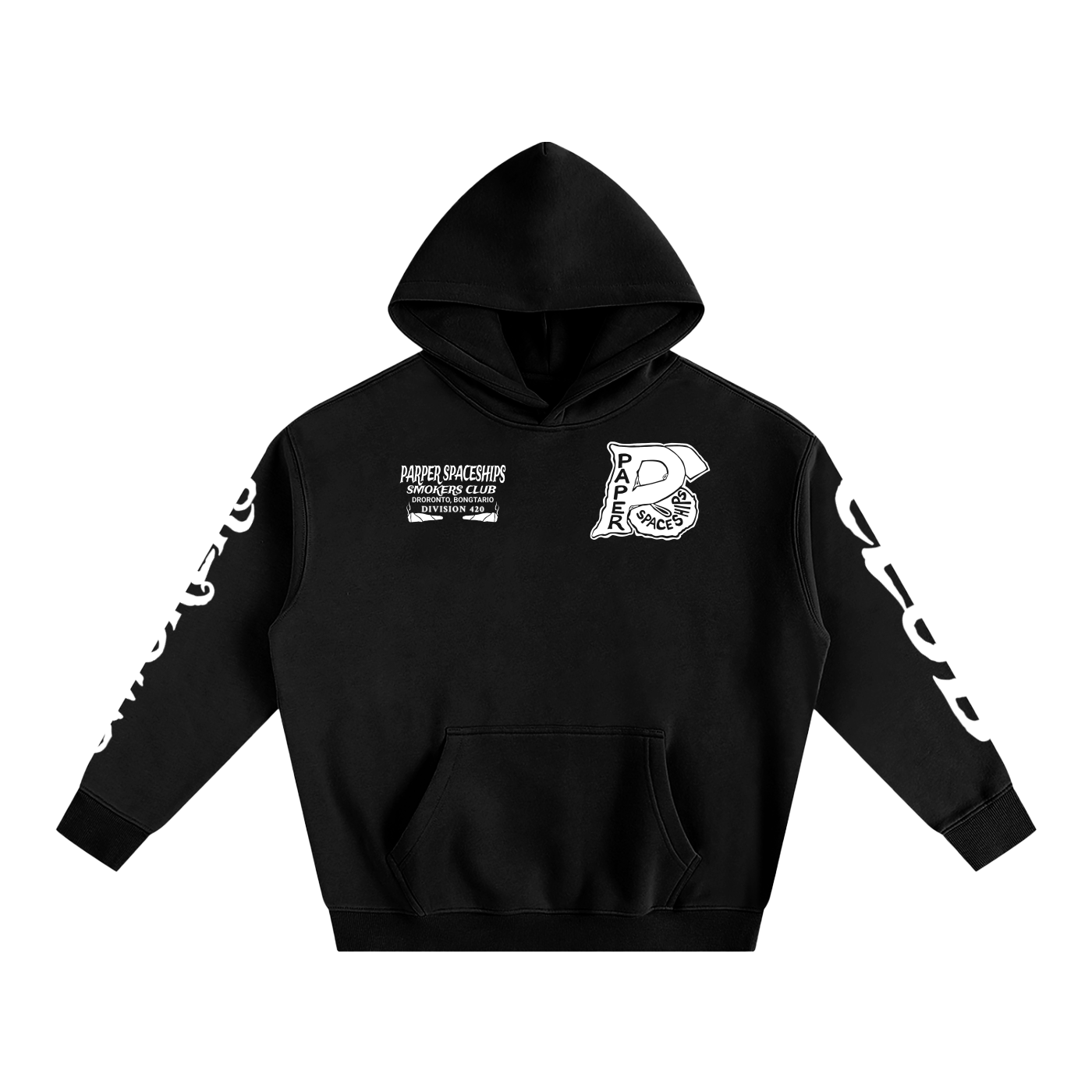 FLYWLKR "PAPER SPACESHIPS SMOKERS CLUB " Oversize Fleeced Hoodie