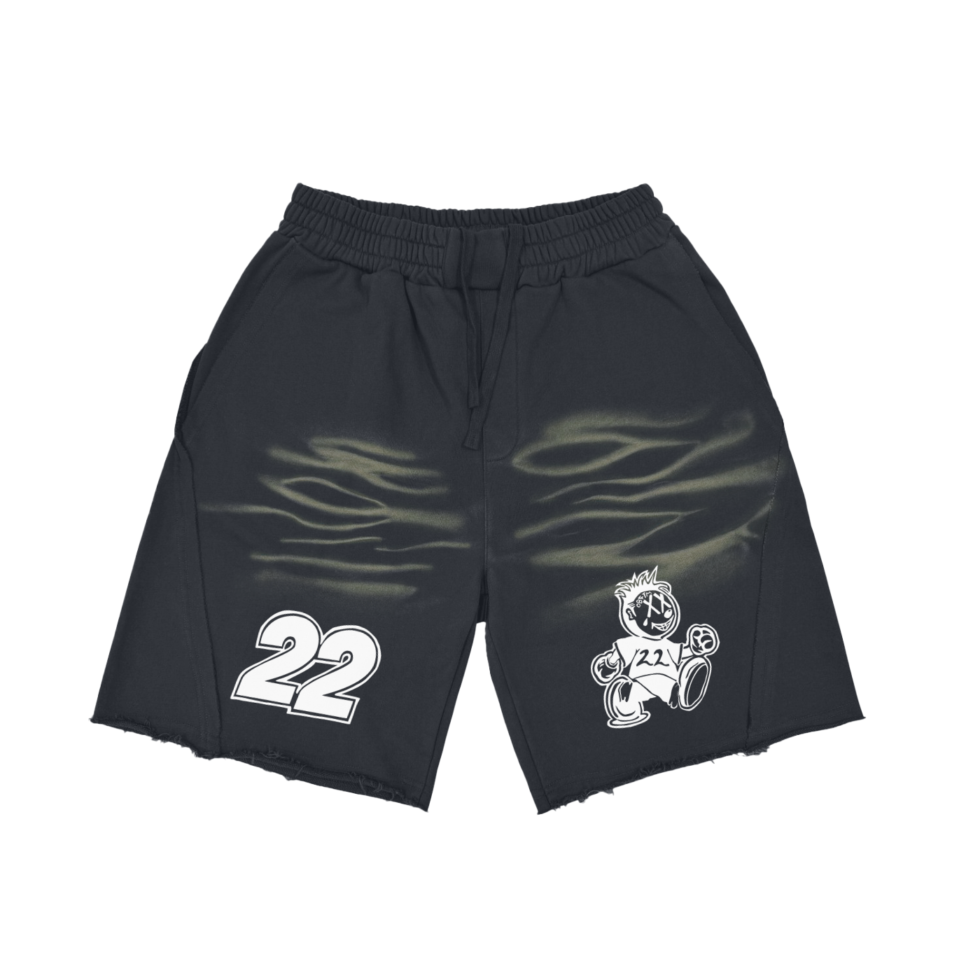 FLYWLKR "ORIGINALS" Vintage Washed Tiger Stripes Short Pants
