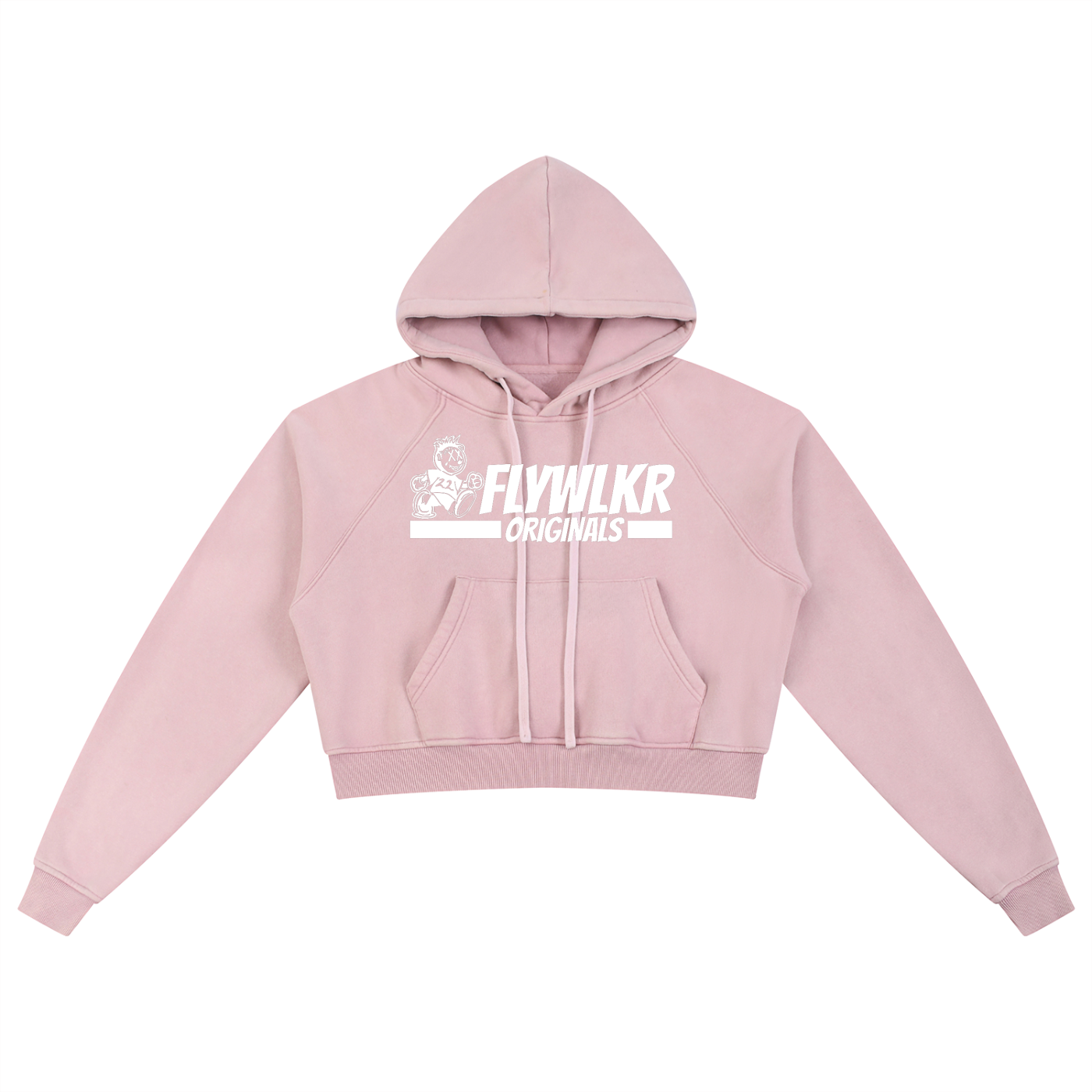 FLYWLKR "ORIGINALS" Snow Washed Cropped Hoodie
