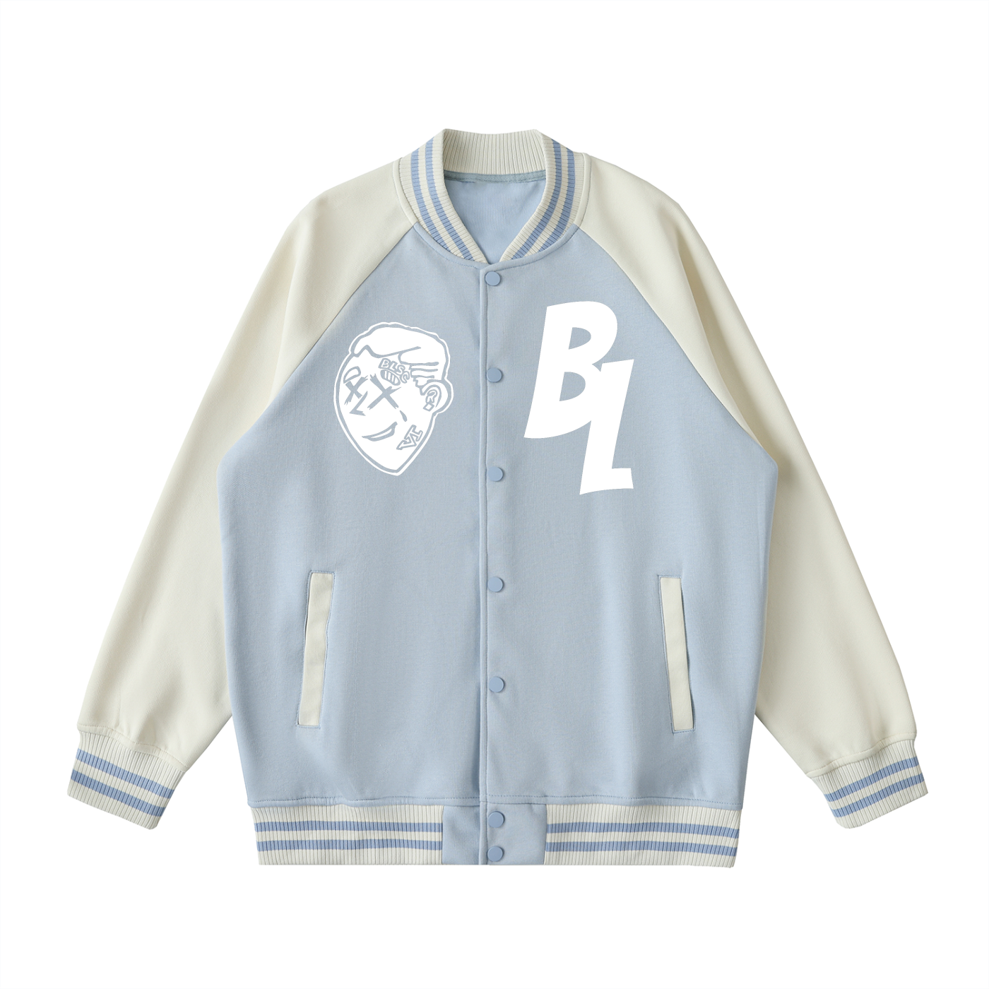 FLYWLKR "BREDY LANE SOCIAL CLUB" Two Tone Raglan Sleeve Varsity Jacket