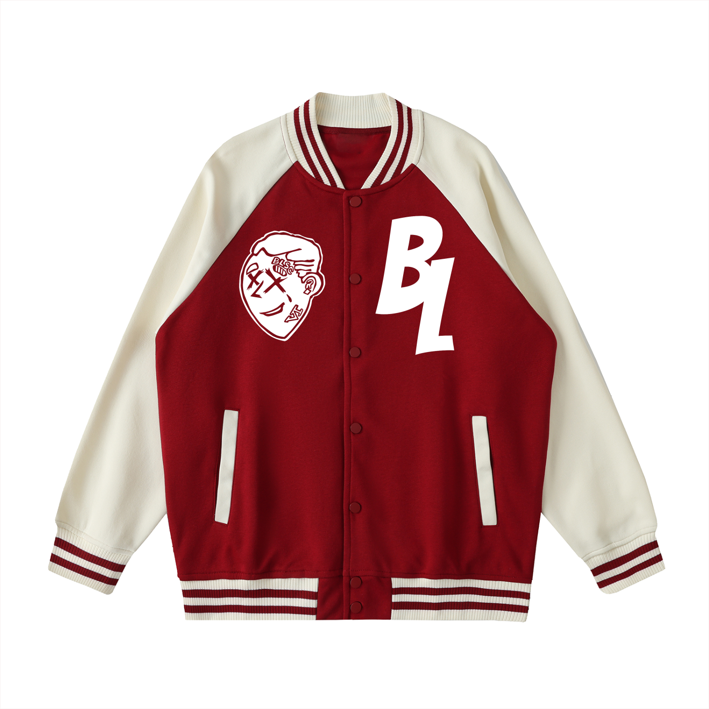 FLYWLKR "BREDY LANE SOCIAL CLUB" Two Tone Raglan Sleeve Varsity Jacket